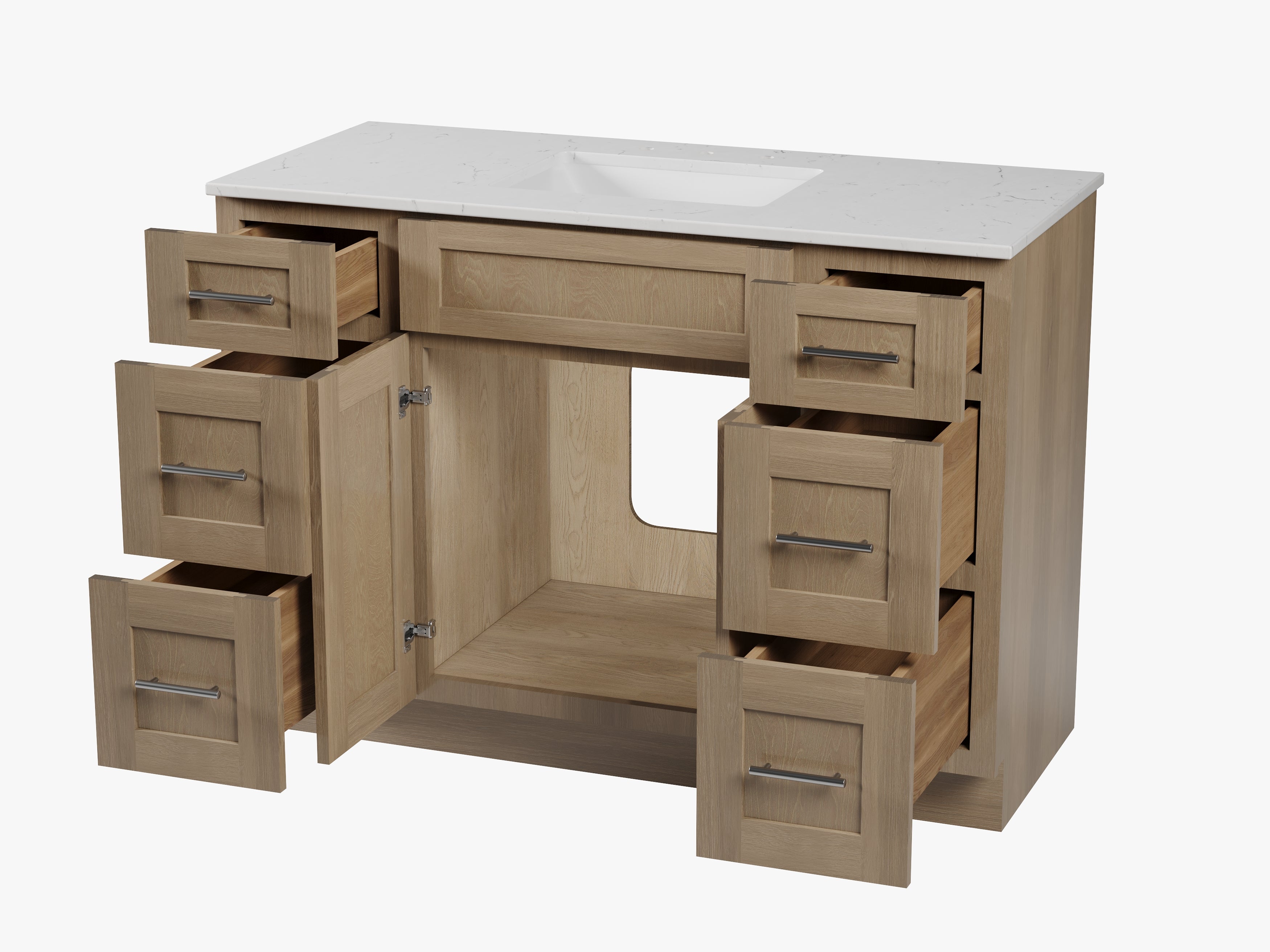 49'' Single Bathroom Vanity with Carrara Quartz Top