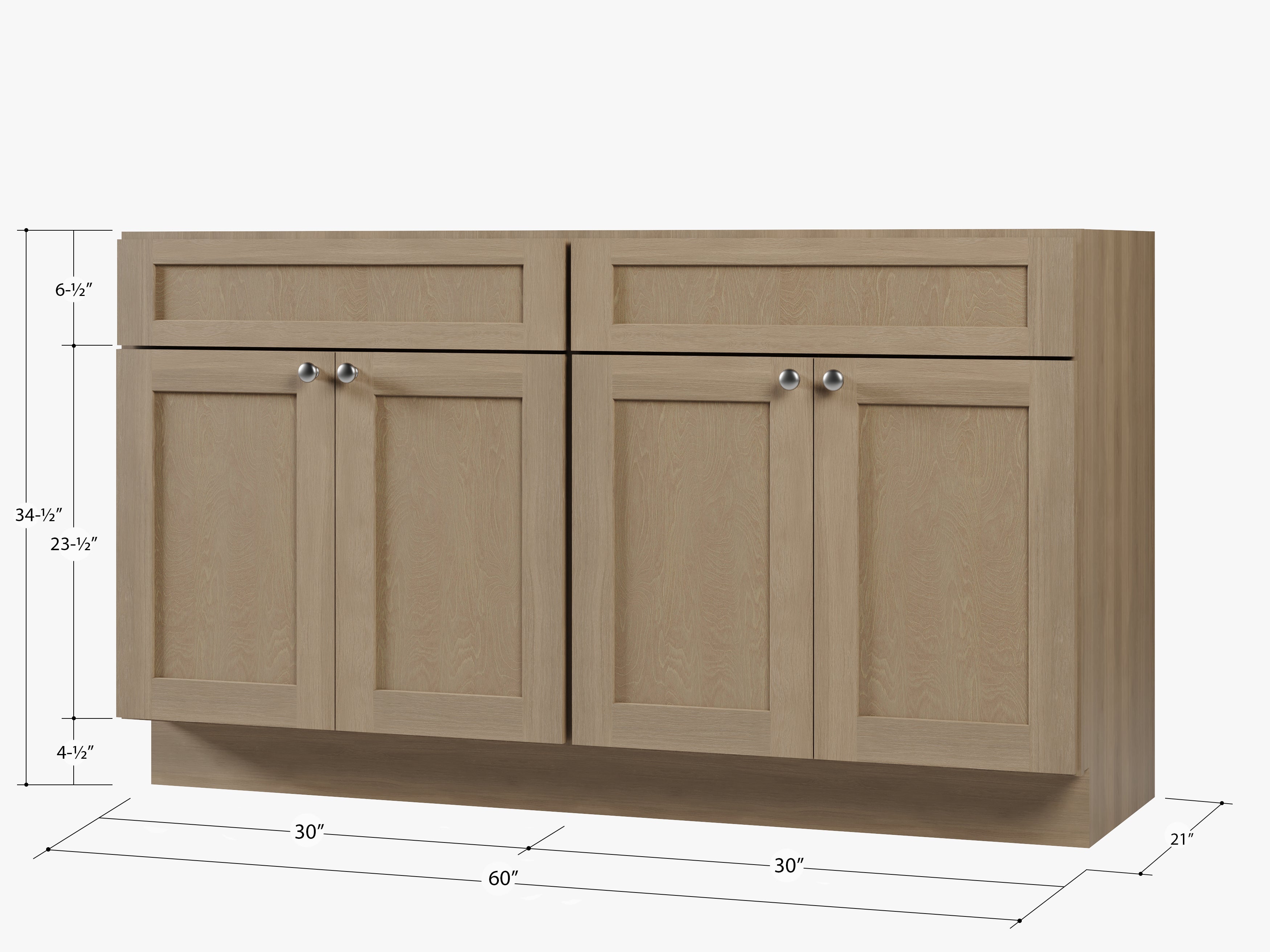 Disar 60'' Double Bathroom Vanity Base Only