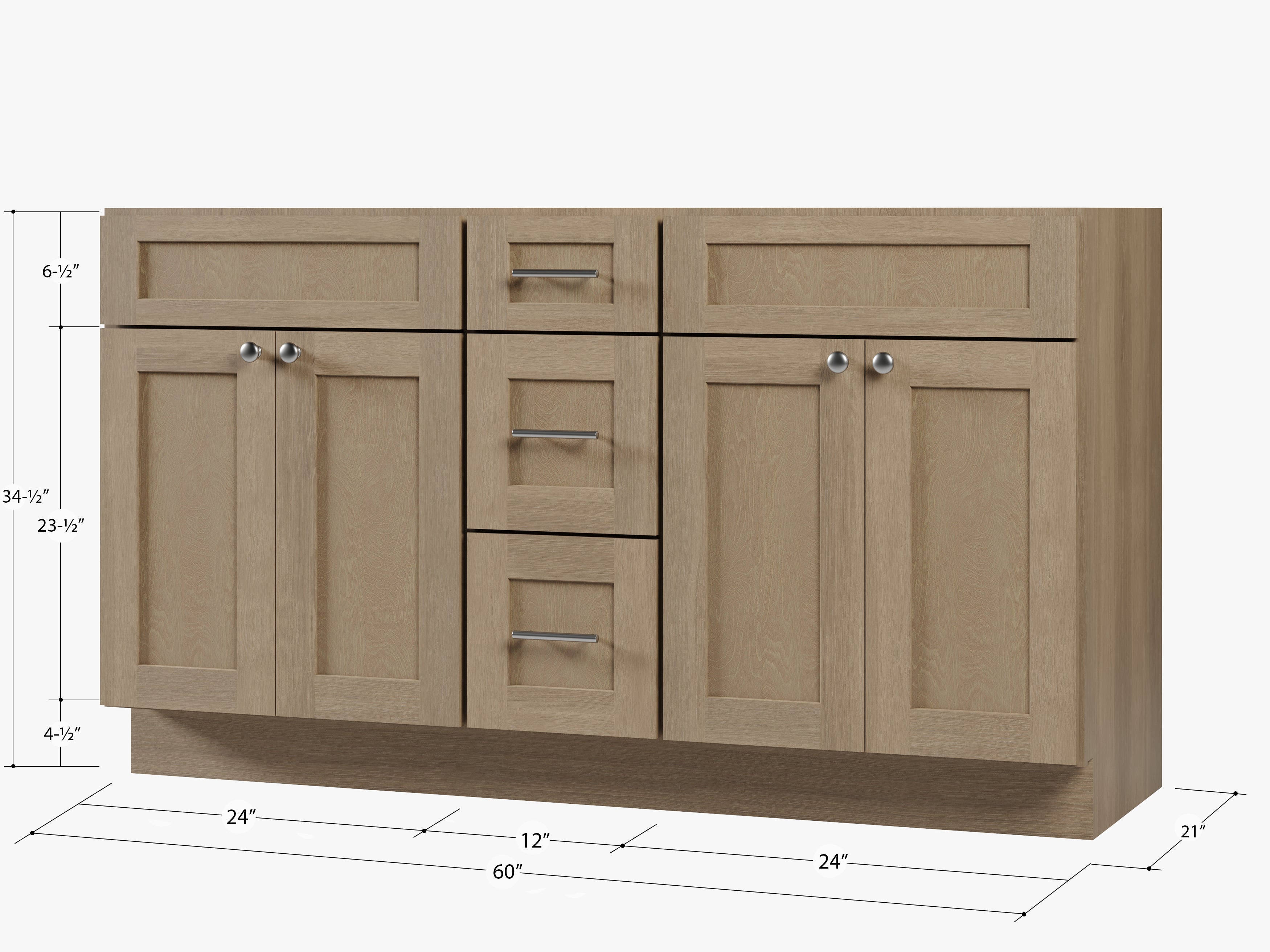 60" Double Bathroom Vanity Base only