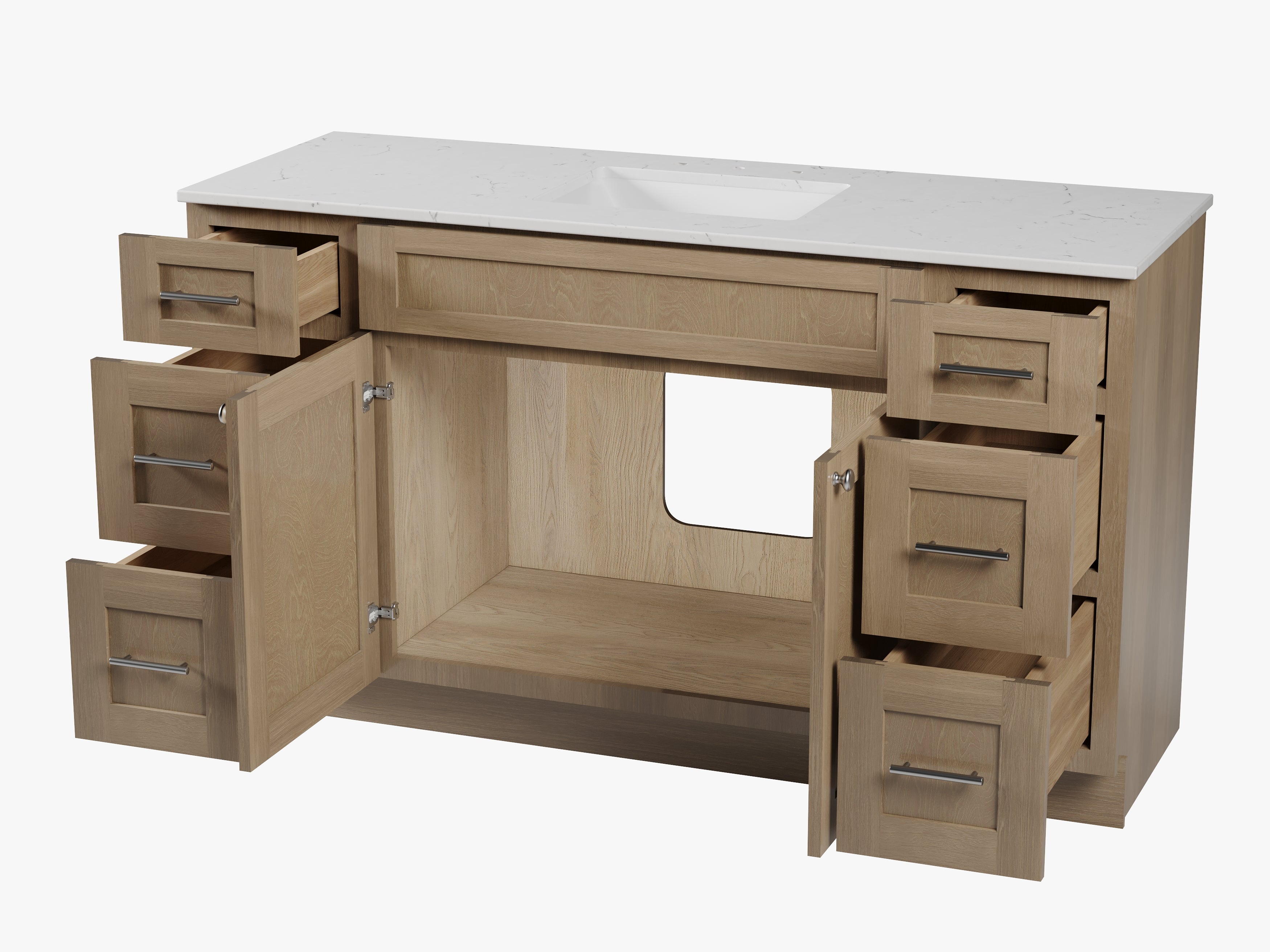 61'' Single Bathroom Vanity with Carrara Quartz Top