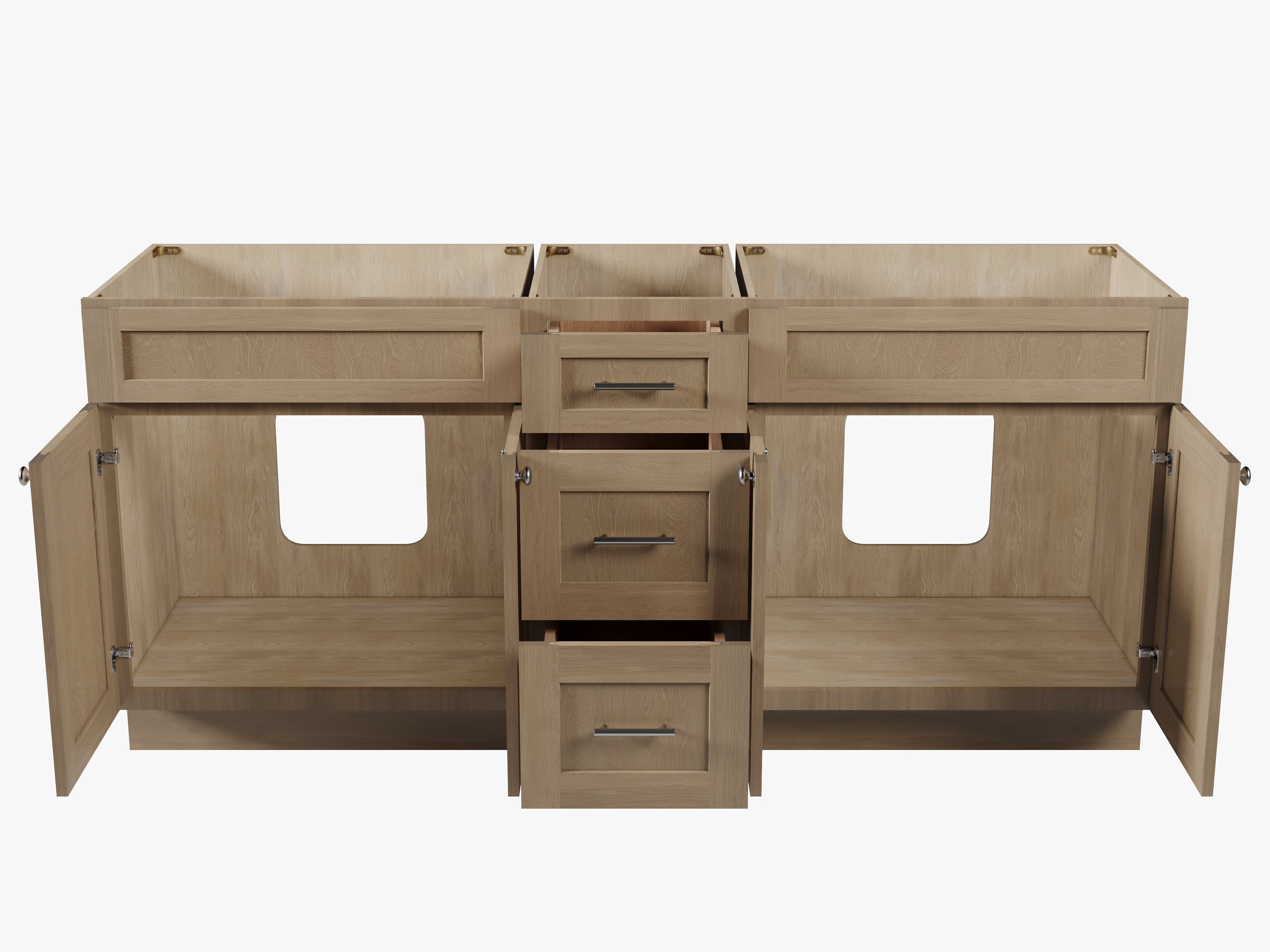 75" Double Bathroom Vanity Base only in White