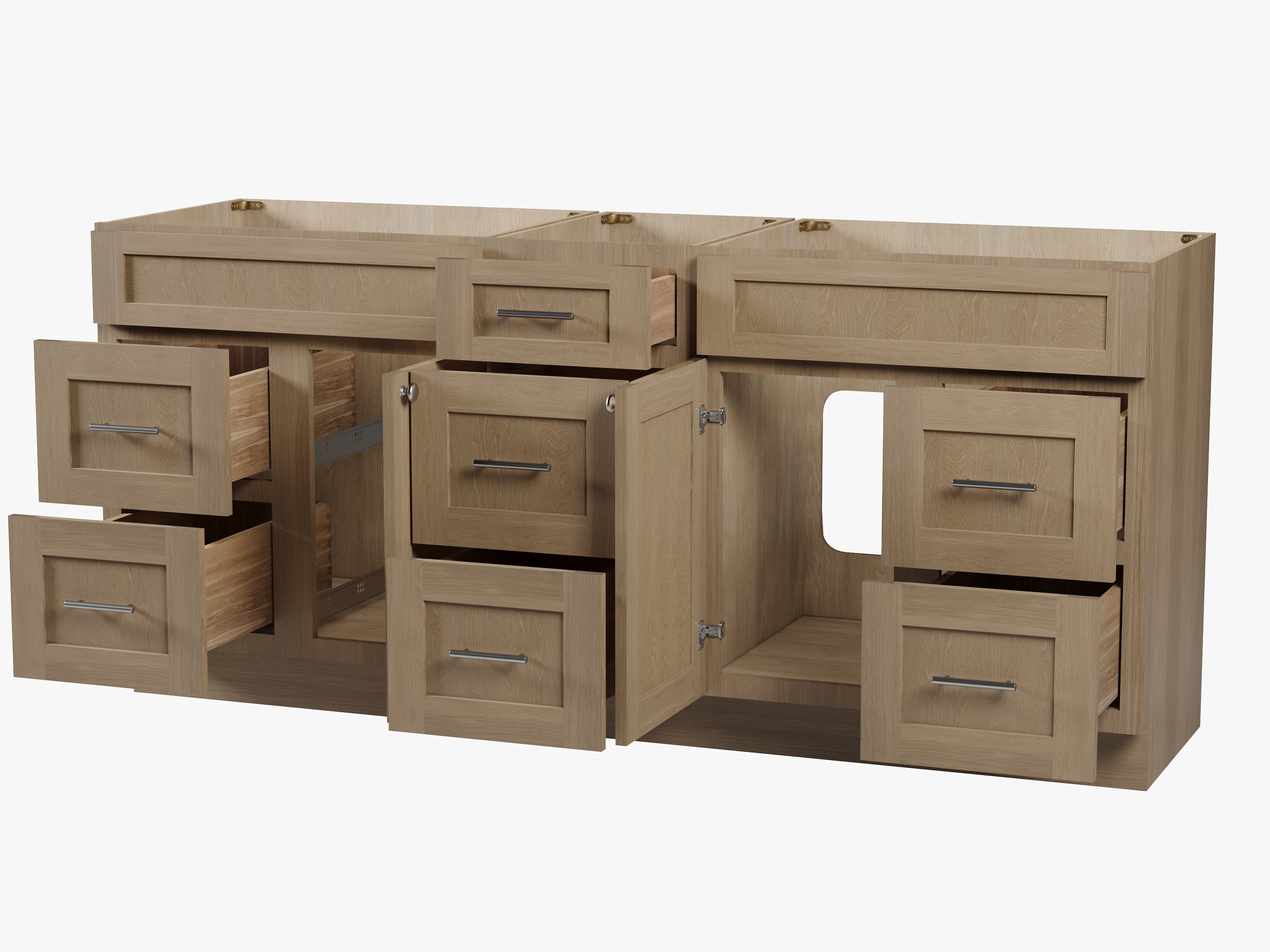 75" Double Bathroom Vanity Base only in White