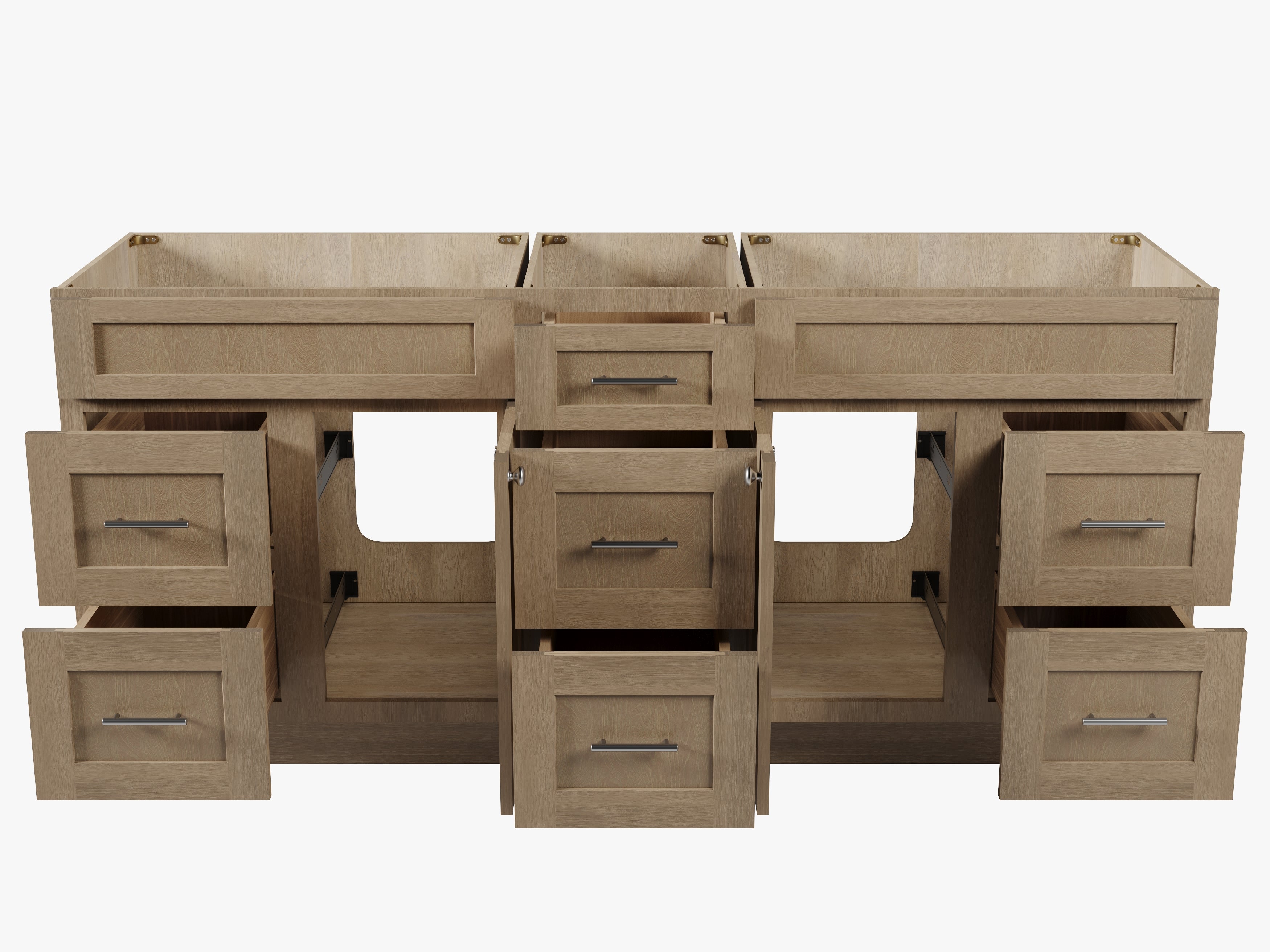 75" Double Bathroom Vanity Base only in White