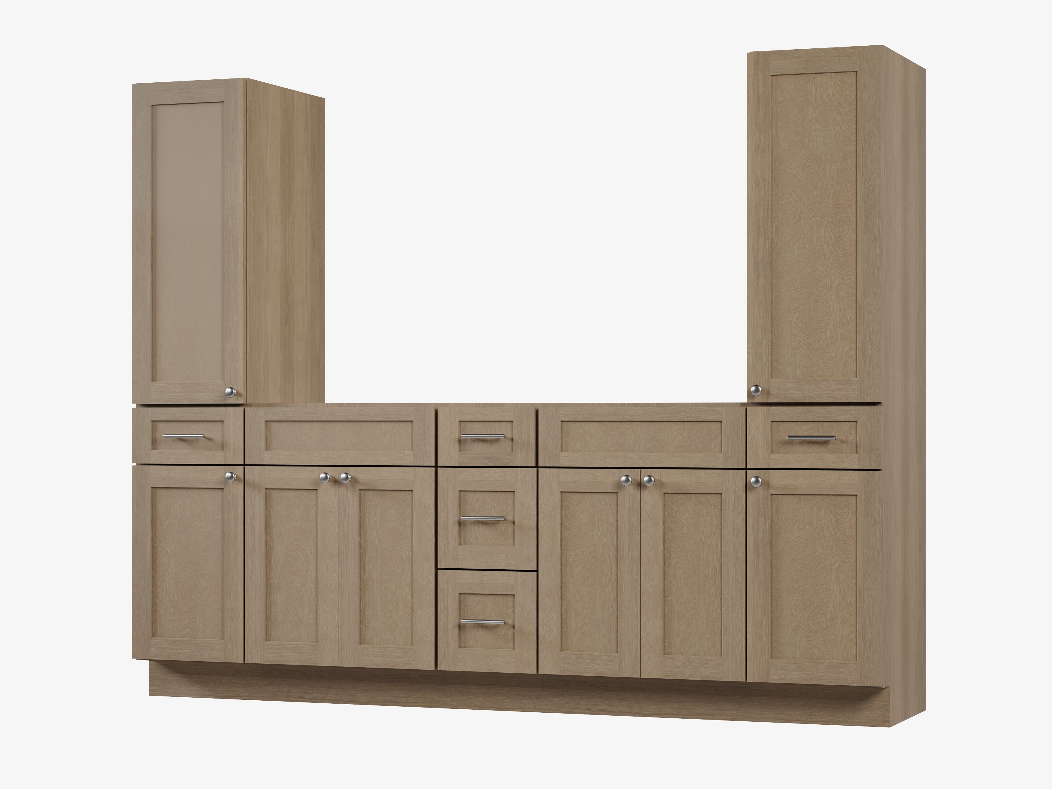 Disar 90'' Double Bathroom Vanity With Tall Linen Cabinet Dovetail Solid Wood Drawer Base Only