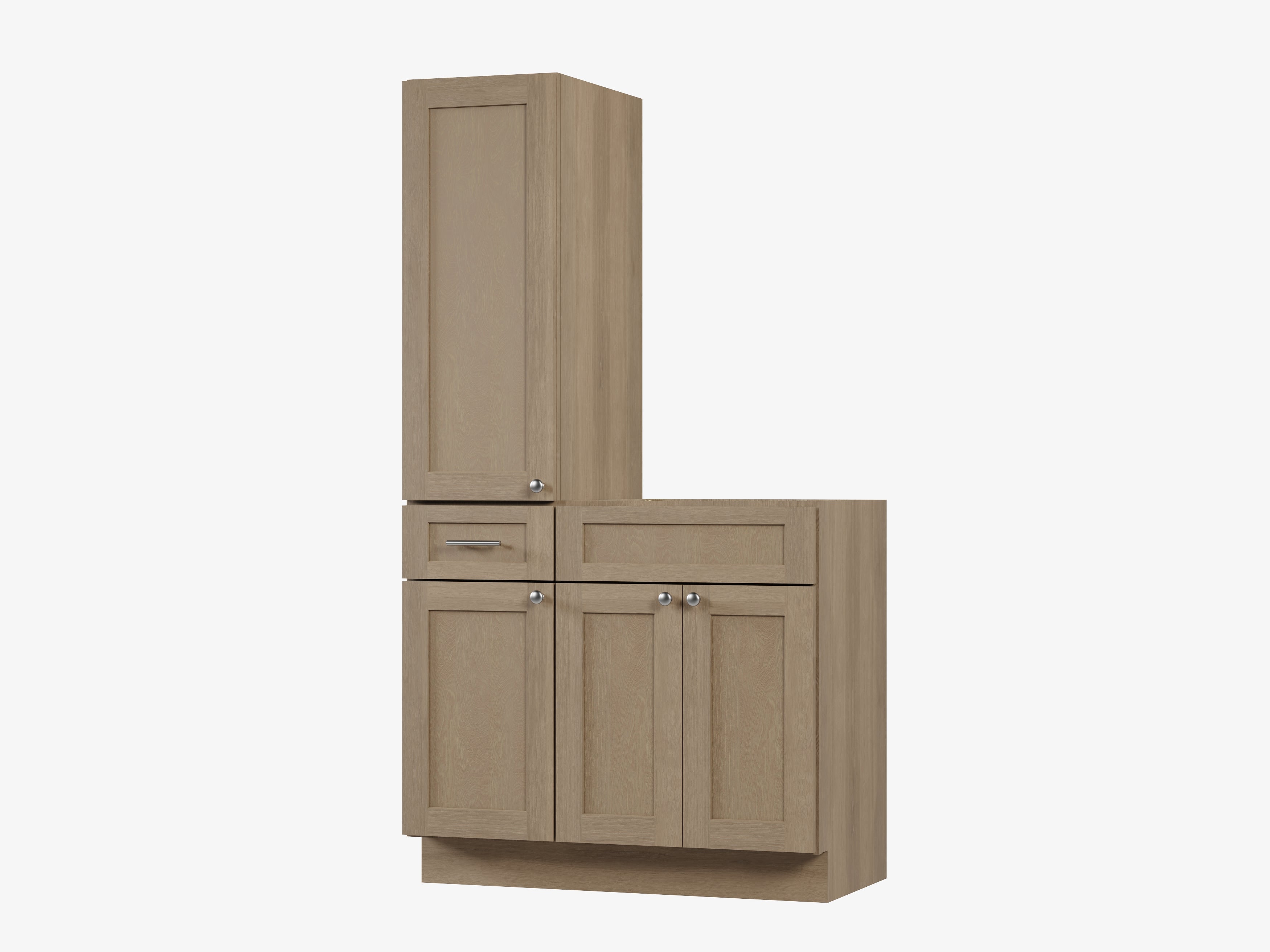 Disar 39'' Single Bathroom Vanity With Left Tall Linen Cabinet Dovetail Solid Wood Drawer Base Only