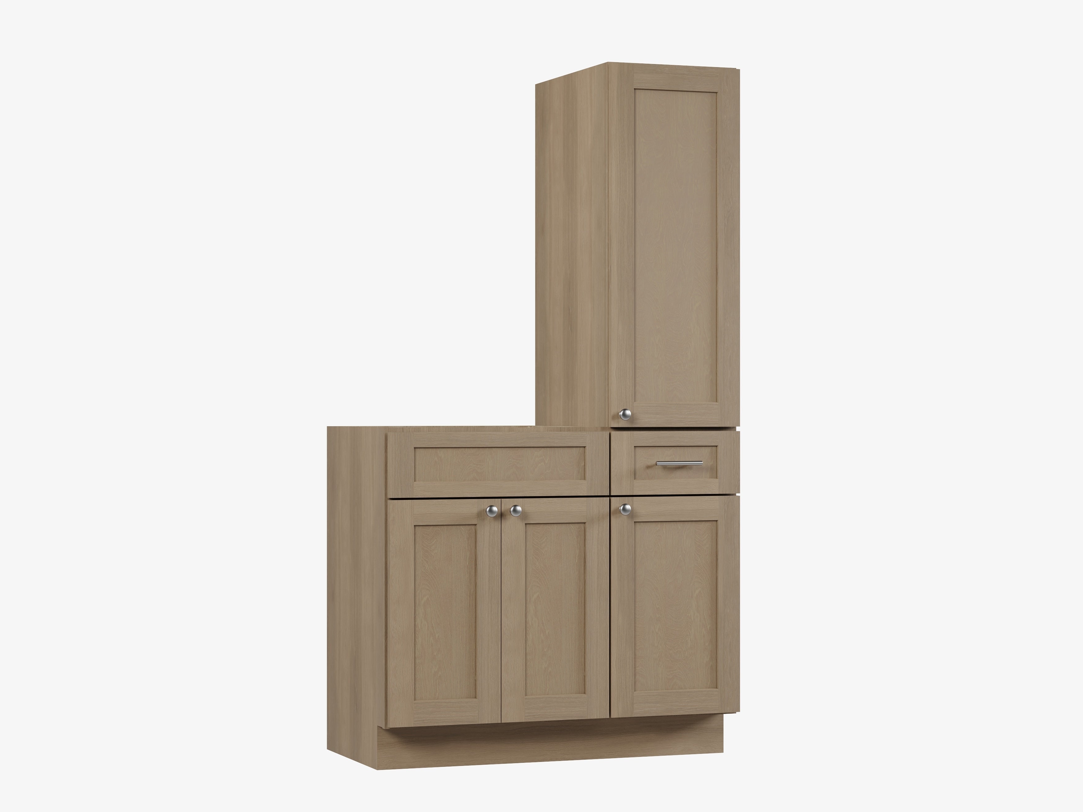 Disar 39'' Single Bathroom Vanity With Right Tall Linen Cabinet Dovetail Solid Wood Drawer Base Only