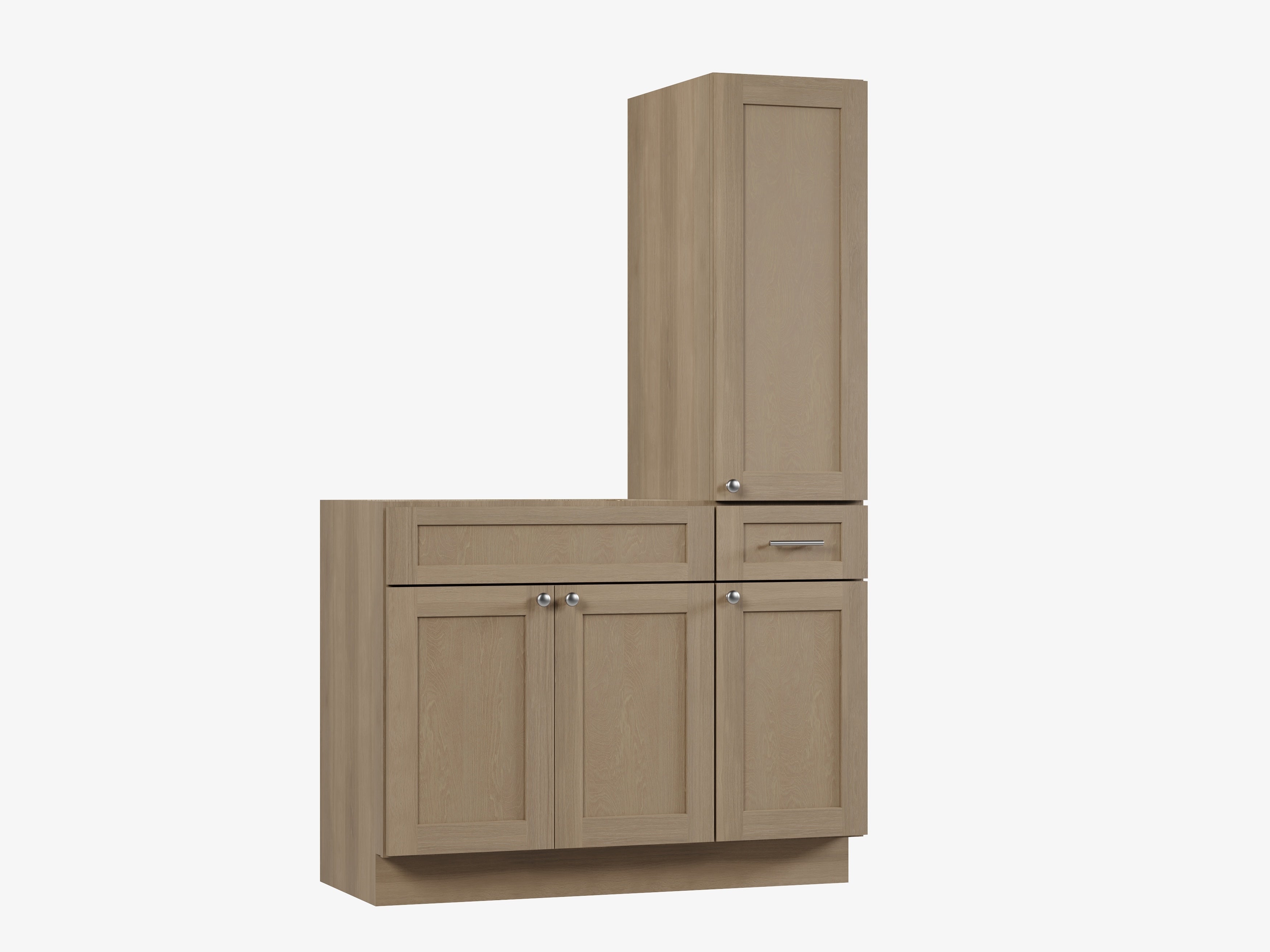 Disar 45'' Single Bathroom Vanity With Right Tall Linen Cabinet Dovetail Solid Wood Drawer Base Only
