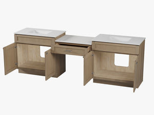 103'' Double Bathroom Vanity with Quartz Top