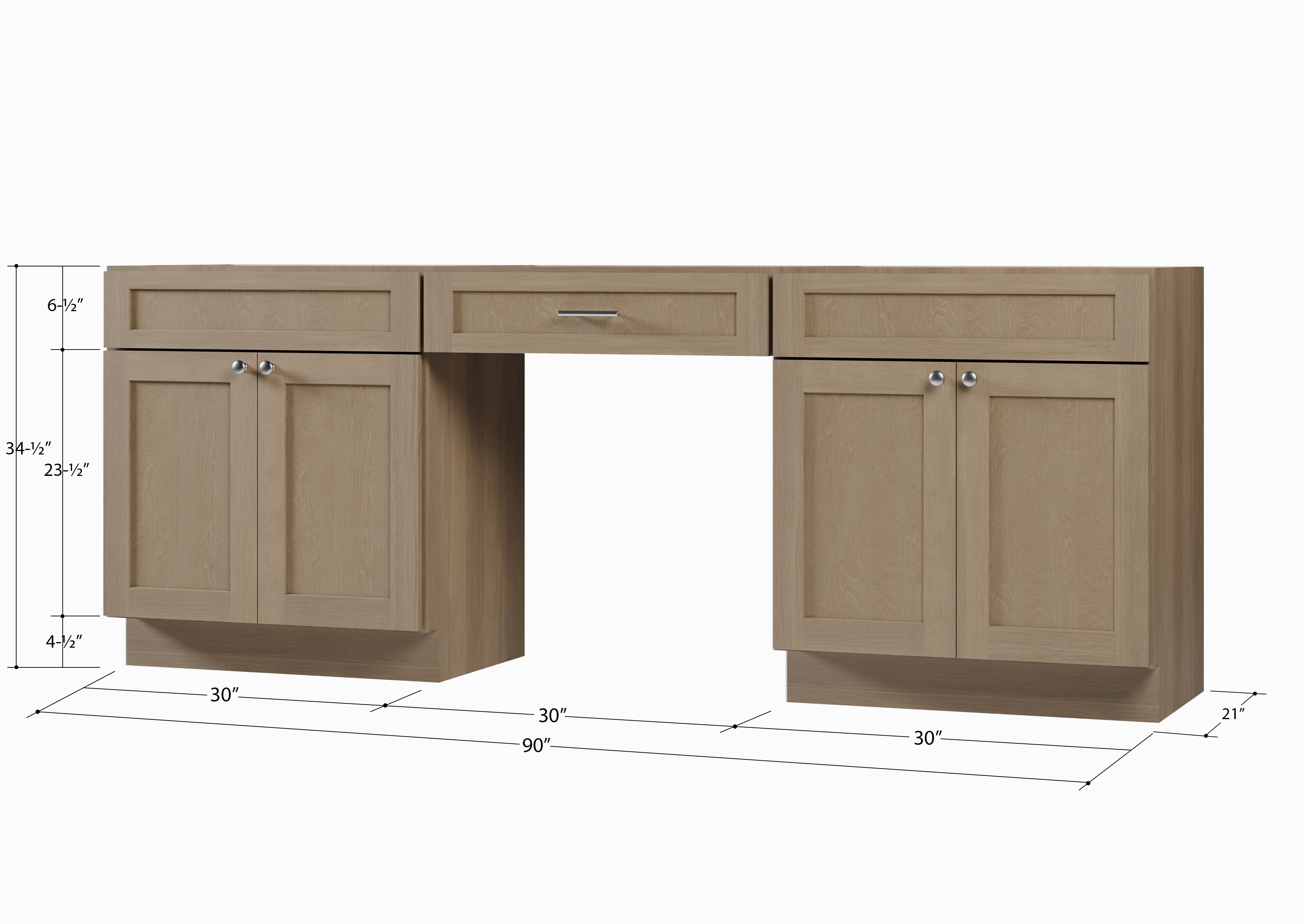90'' Double Bathroom Vanity Base Only