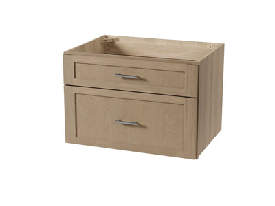 [color:Natural Oak] 30" Floating Wall Mounted Single Bathroom Vanity, Without Top - Natural Oak front view