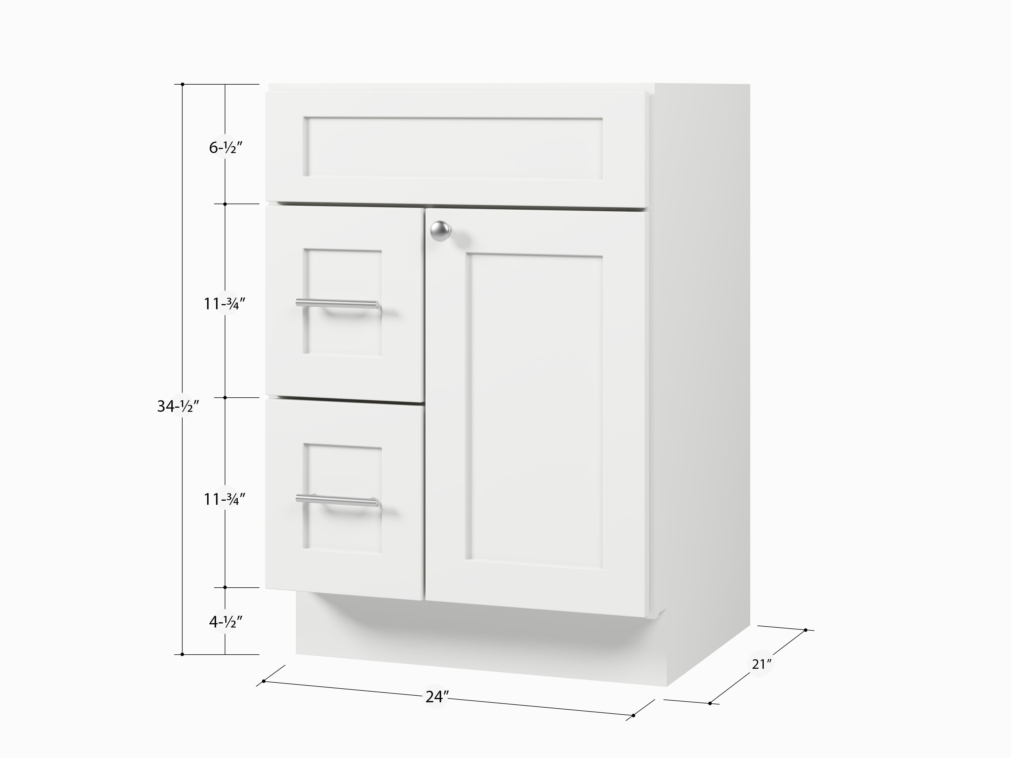 24'' Single Bathroom Vanity Base Only Drawer left