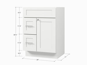 24'' Single Bathroom Vanity Base Only Drawer left