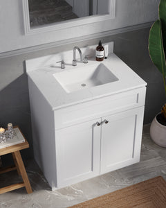 Disar 30 Inch Bathroom Vanity White Single Sink