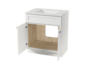 Disar 30 Inch Bathroom Vanity White Single Sink