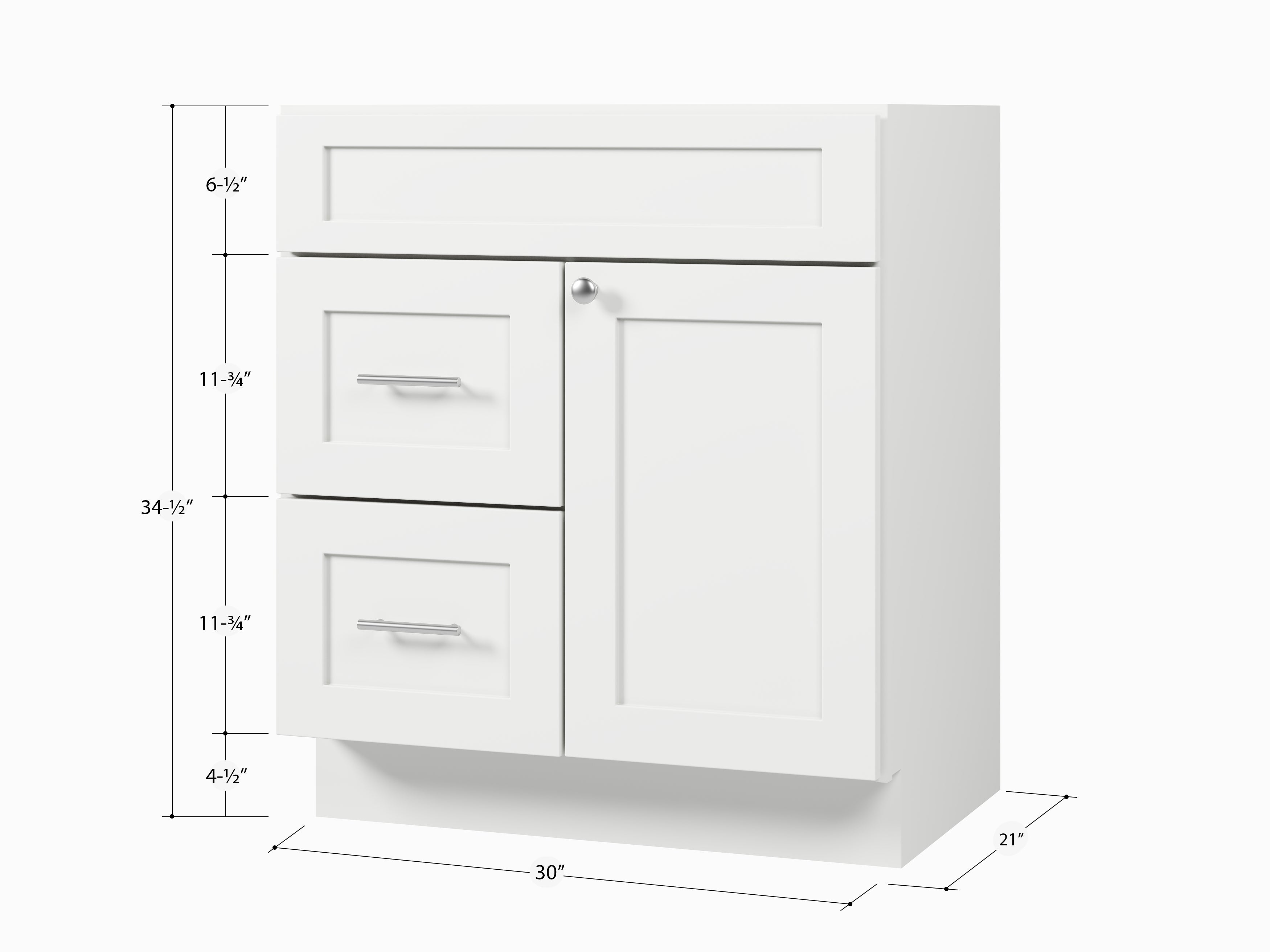 Disar 30'' Bathroom Vanity With Left Drawer Base Only