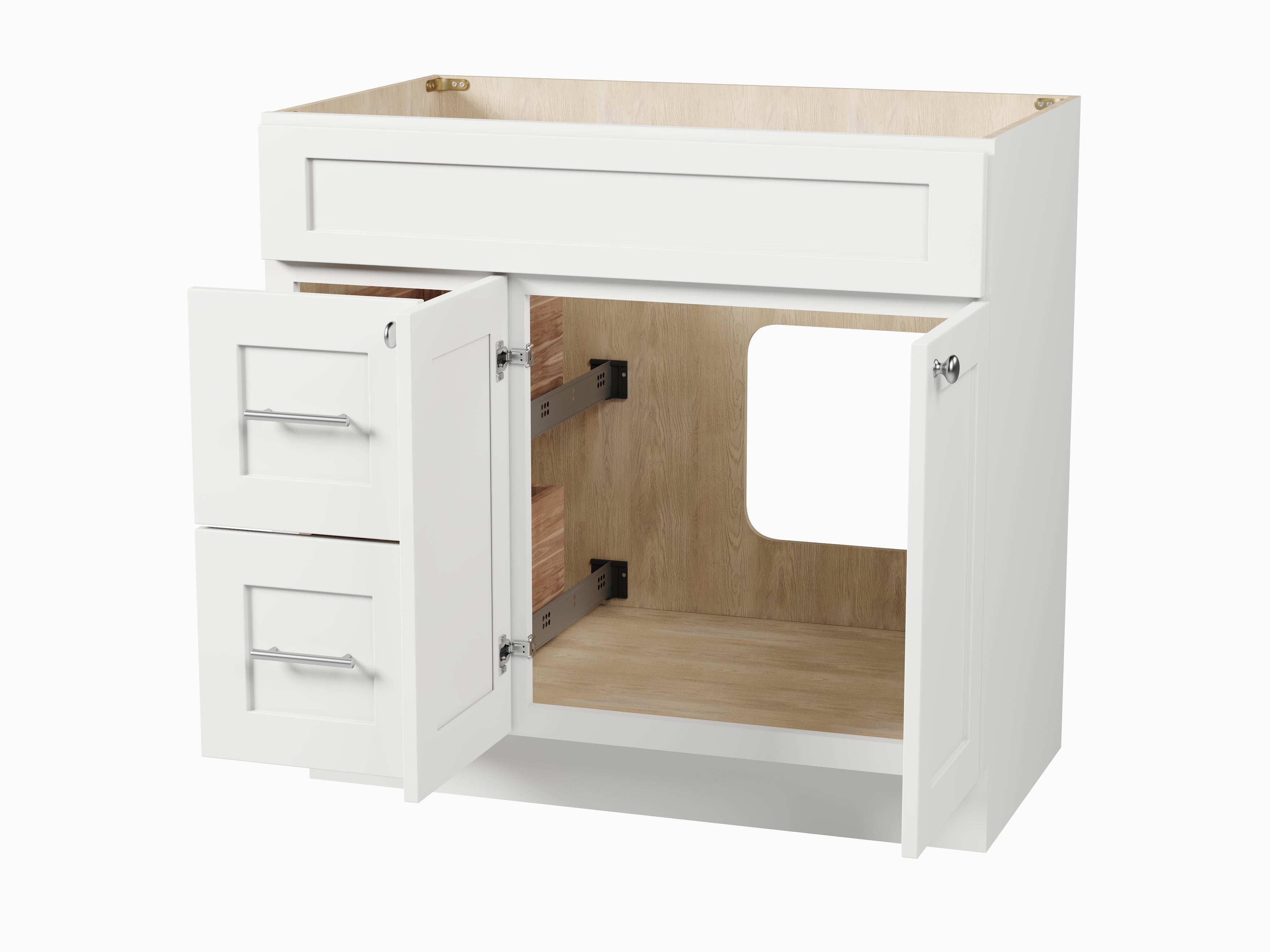 Disar 36'' Bathroom Vanity With Drawer Left Base Only