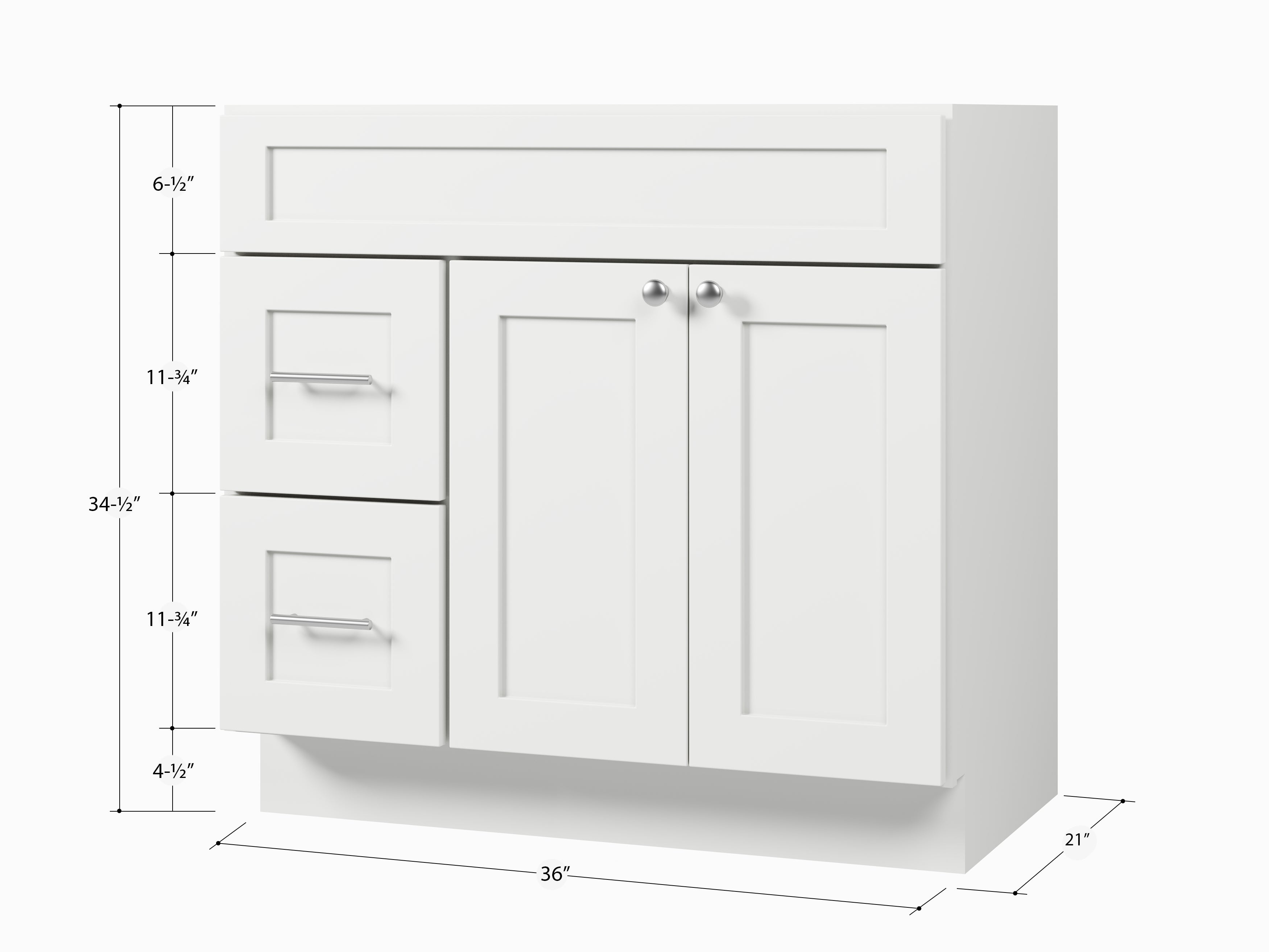 Disar 36'' Bathroom Vanity With Drawer Left Base Only