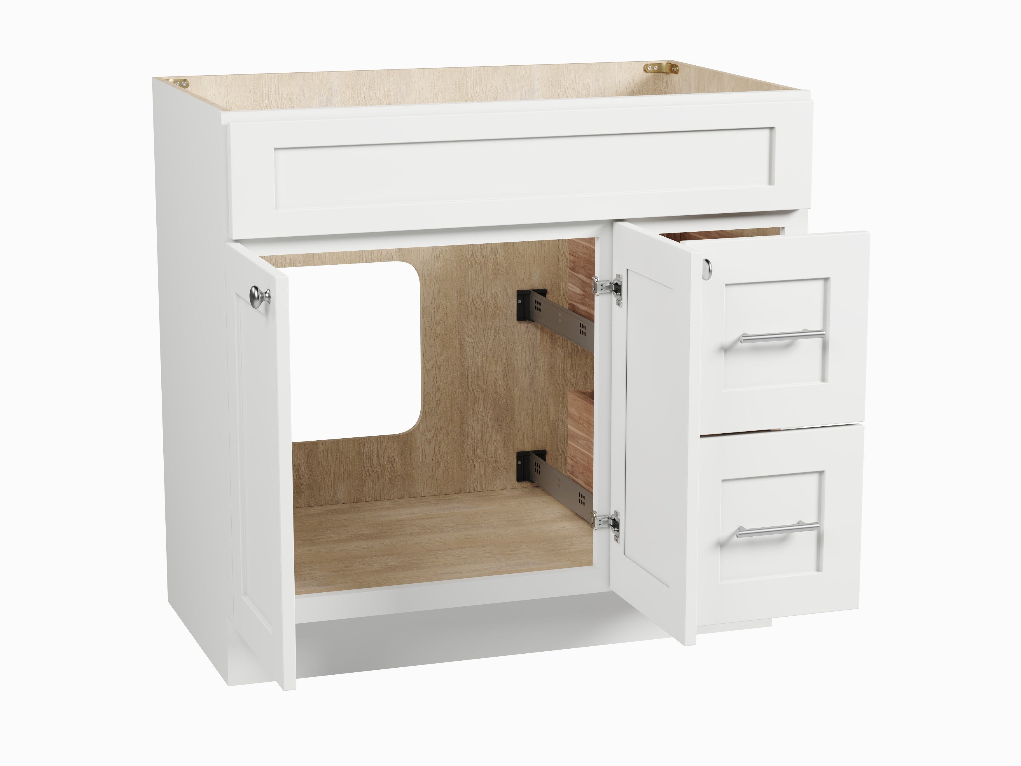 Disar 36'' Bathroom Vanity With Drawer Right Base Only
