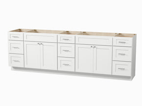 Disar 105'' Double Bathroom Vanity Base only,9 Drawer
