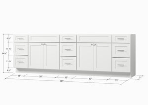 Disar 105'' Double Bathroom Vanity Base only