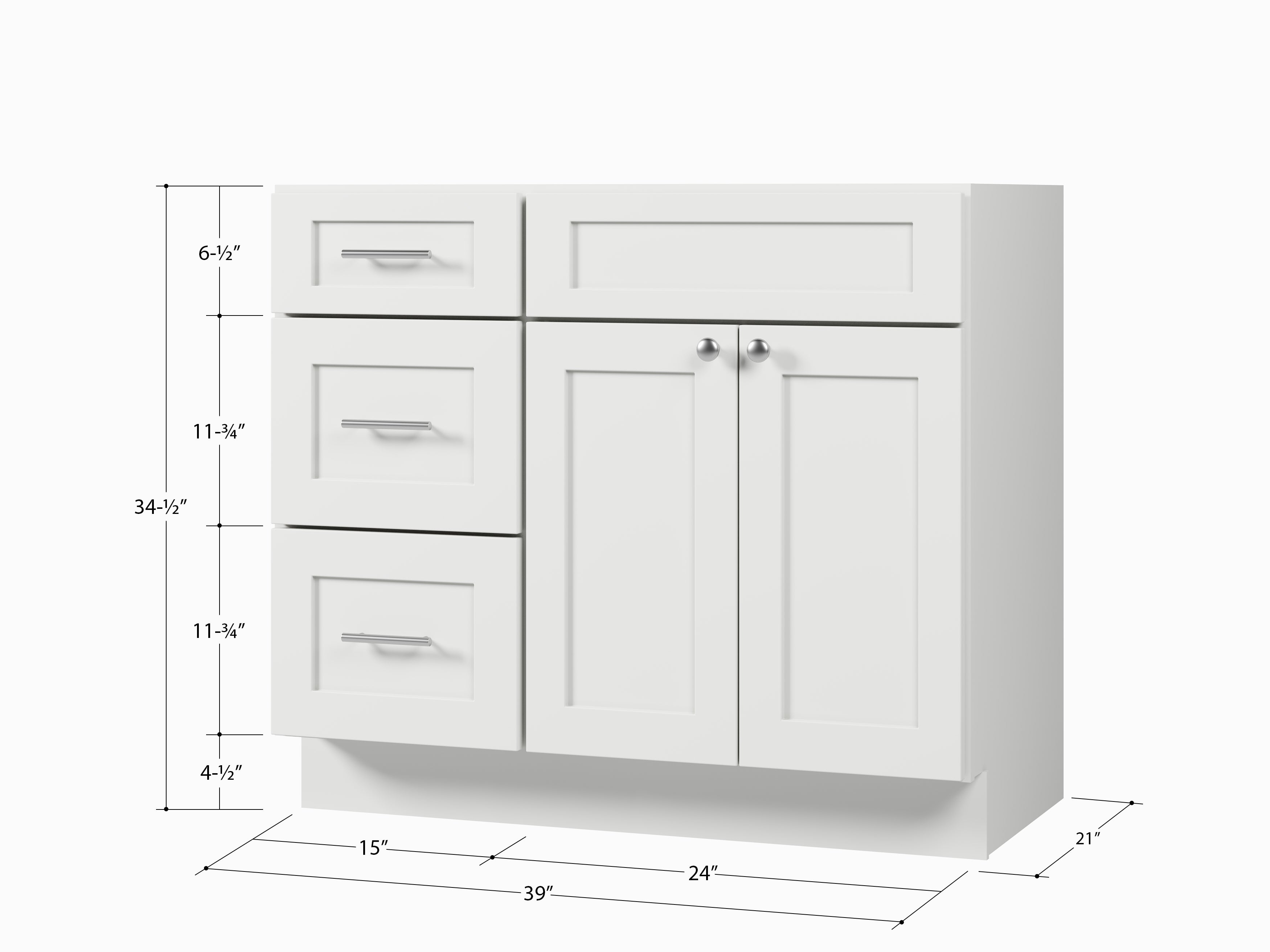 Disar 39'' Single Bathroom Vanity With Drawer Left Base Only