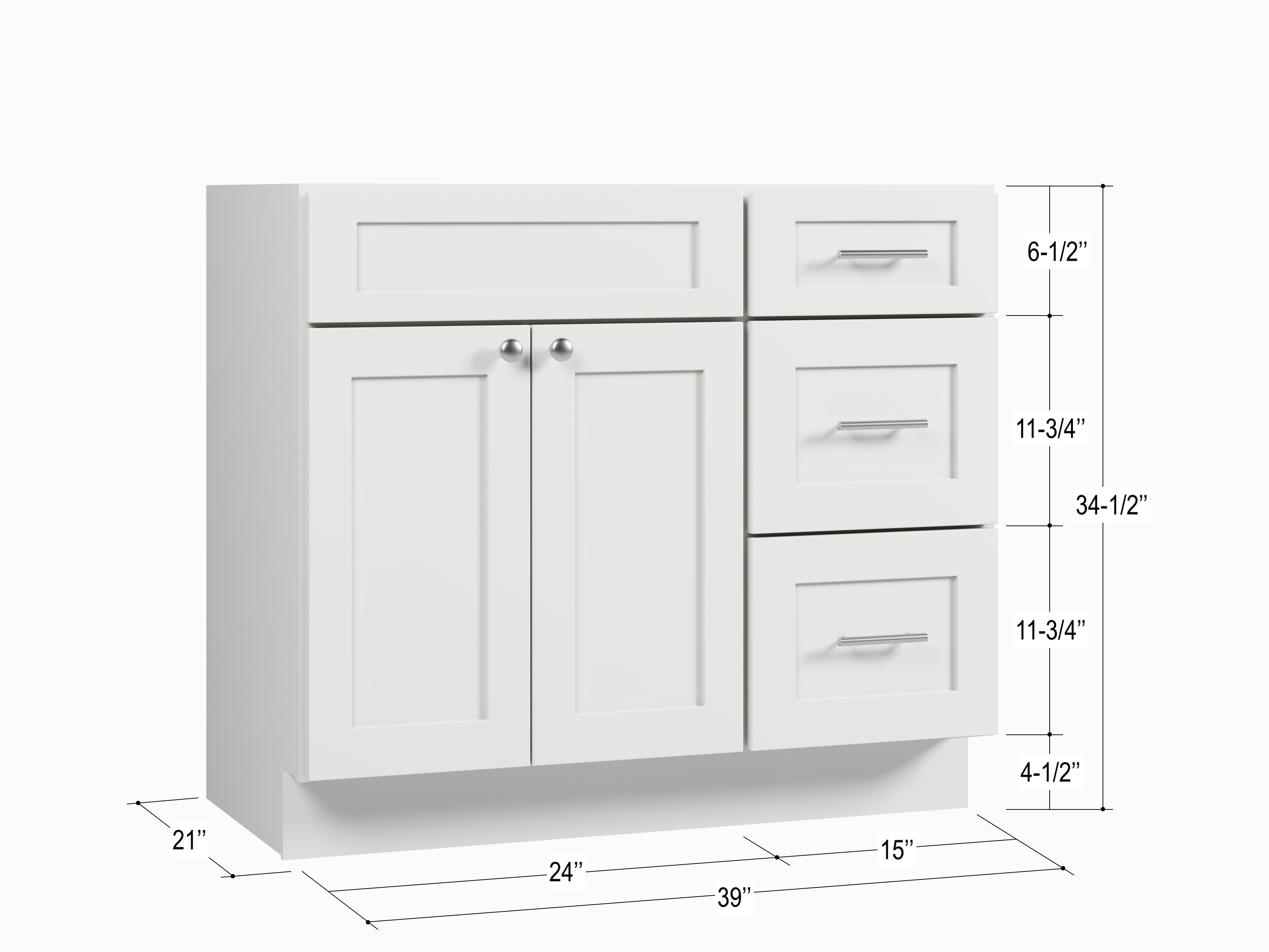 Disar 39'' Single Bathroom Vanity With Drawer (Right Base Only)