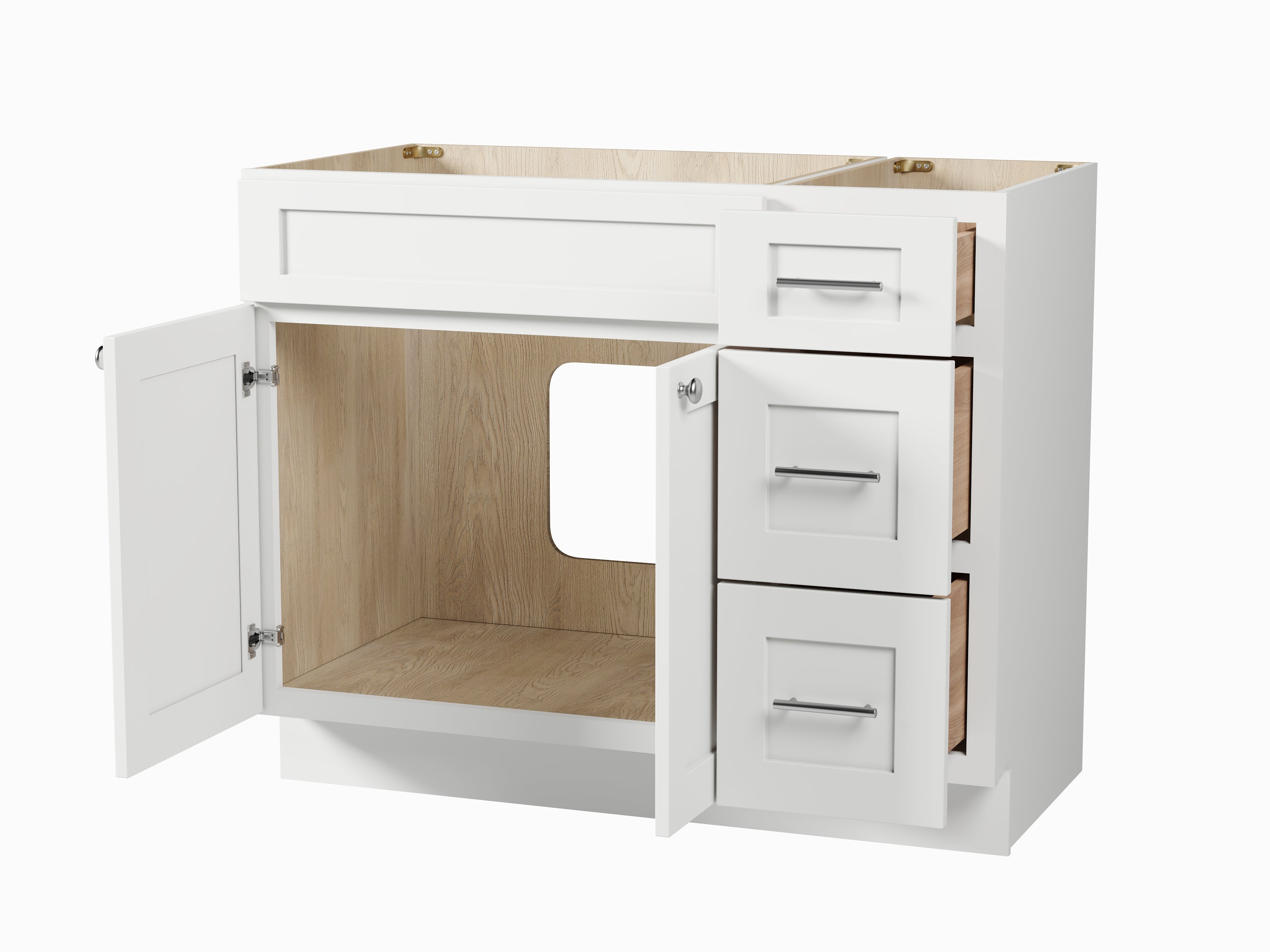 Disar 42" Single Bathroom Vanity Base Only in White