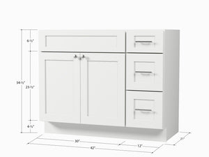 Disar 42" Single Bathroom Vanity Base Only in White