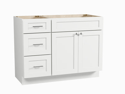 [color:White] 45'' Left Drawer Single Bathroom Vanity, Base Only - solid wood frame view