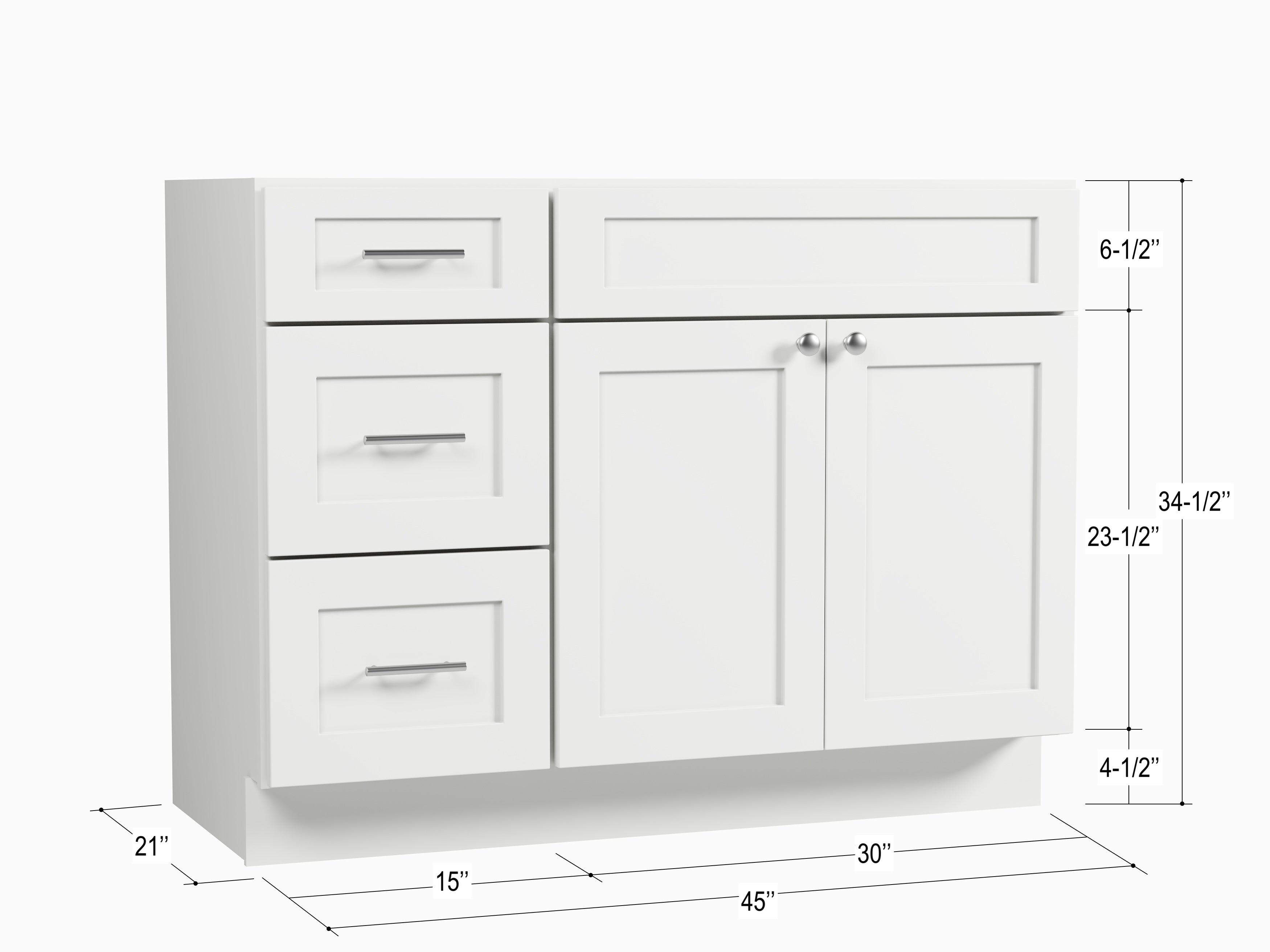 Disar 45'' Single Bathroom Vanity With Drawer Left Base Only