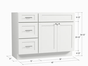 Disar 45'' Single Bathroom Vanity With Drawer Left Base Only
