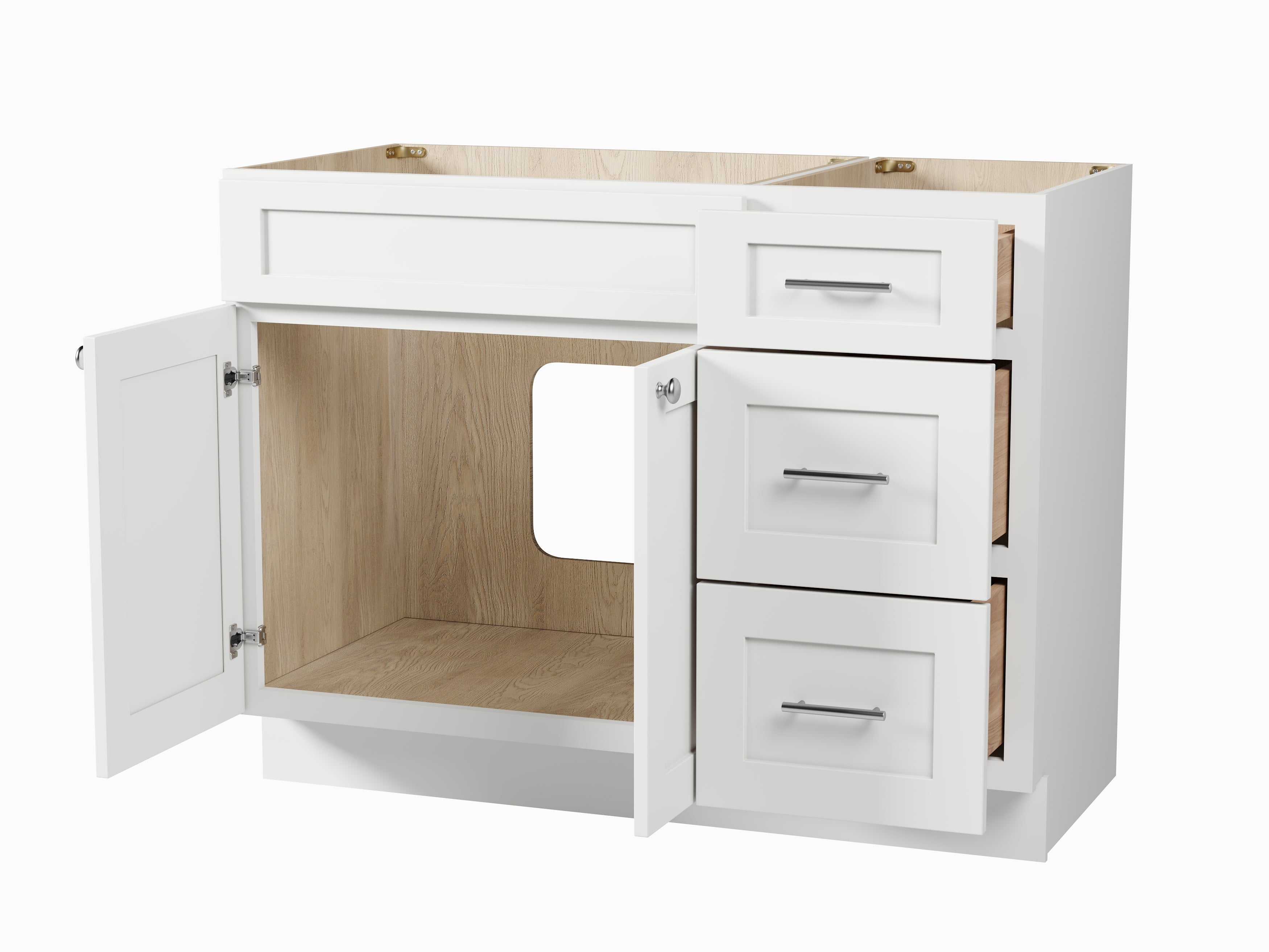 Disar 45'' Single Bathroom Vanity With Drawer Right Base Only