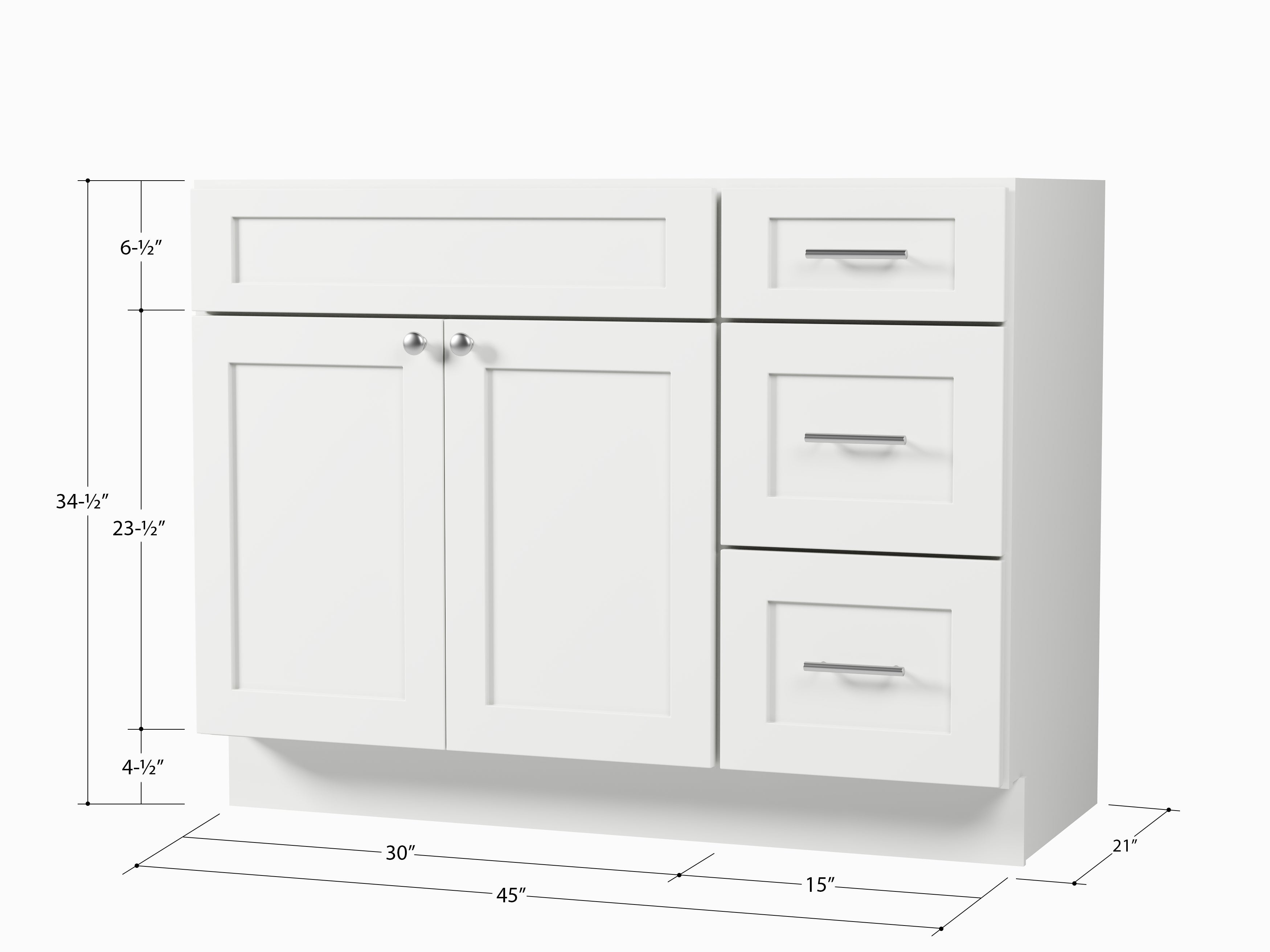 Disar 45'' Single Bathroom Vanity With Drawer Right Base Only