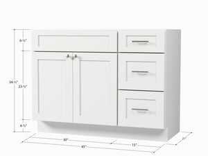 Disar 45'' Single Bathroom Vanity With Drawer Right Base Only