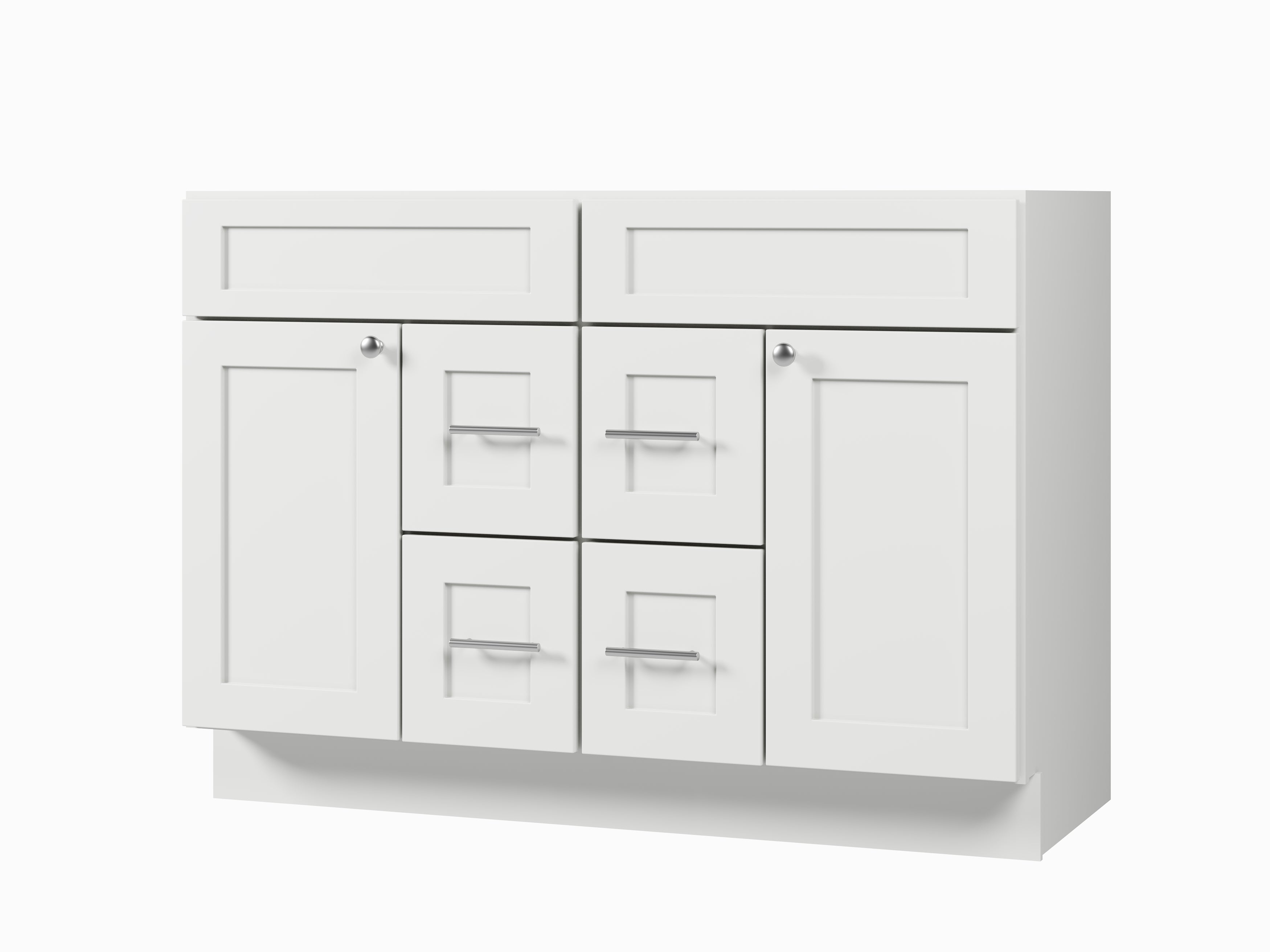 Disar 48 Inch Double Bathroom Vanity Base Only Cabinet Without Top Shaker Style Solid Wood Plywood