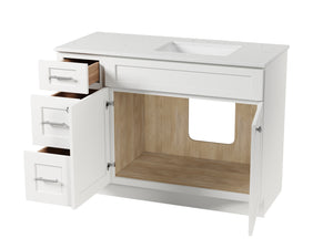 Disar 49'' Drawer Left Single Bathroom Vanity with Quartz Top
