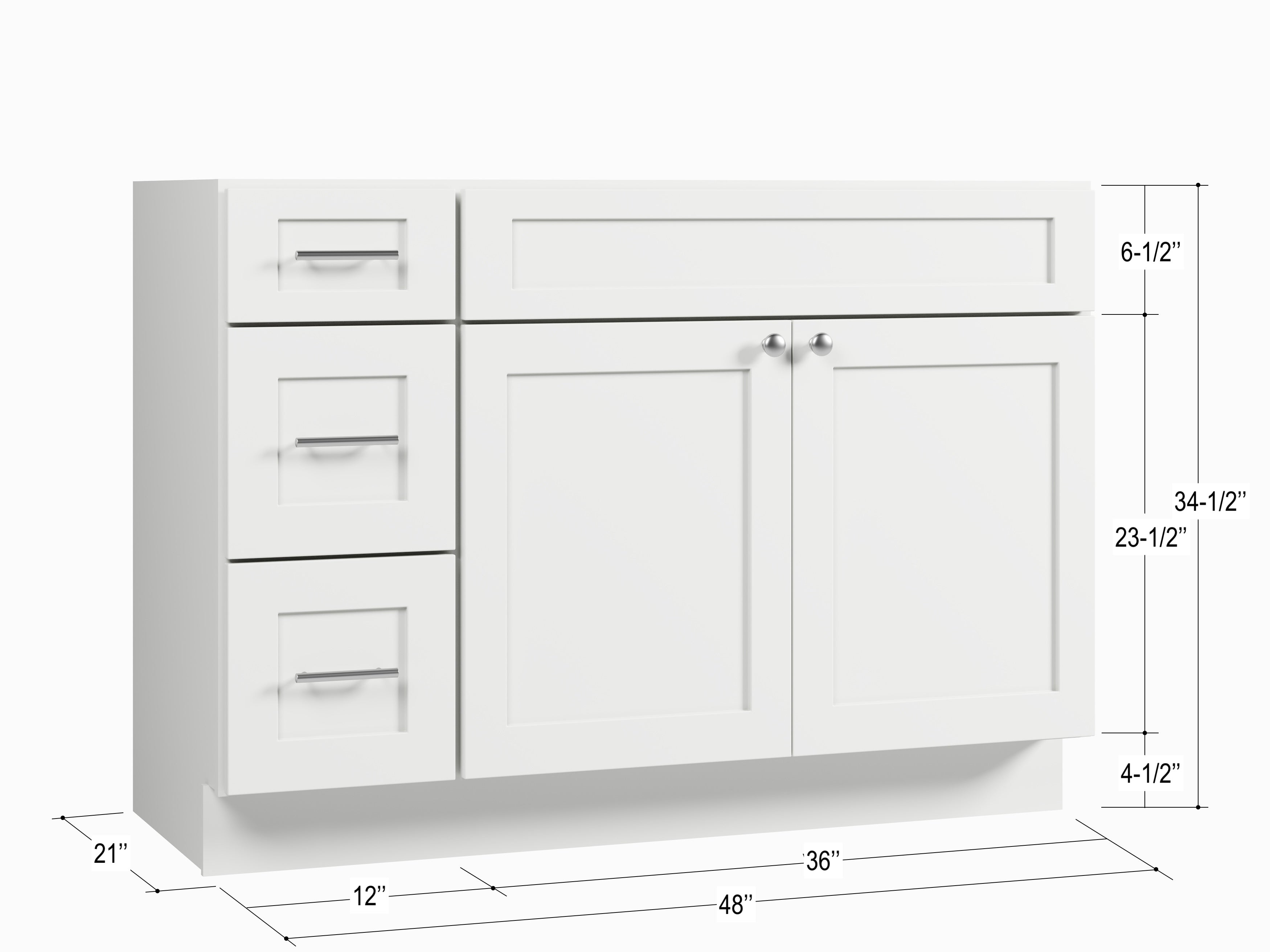Disar 48" Single Bathroom Vanity Base with Left Drawers