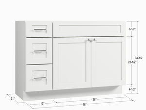 Disar 48" Single Bathroom Vanity Base with Left Drawers