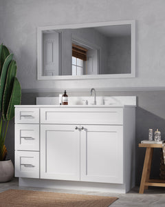 Disar 49'' Drawer Left Single Bathroom Vanity with Quartz Top