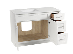 Disar 49'' Drawer Right Single Bathroom Vanity with Quartz Top