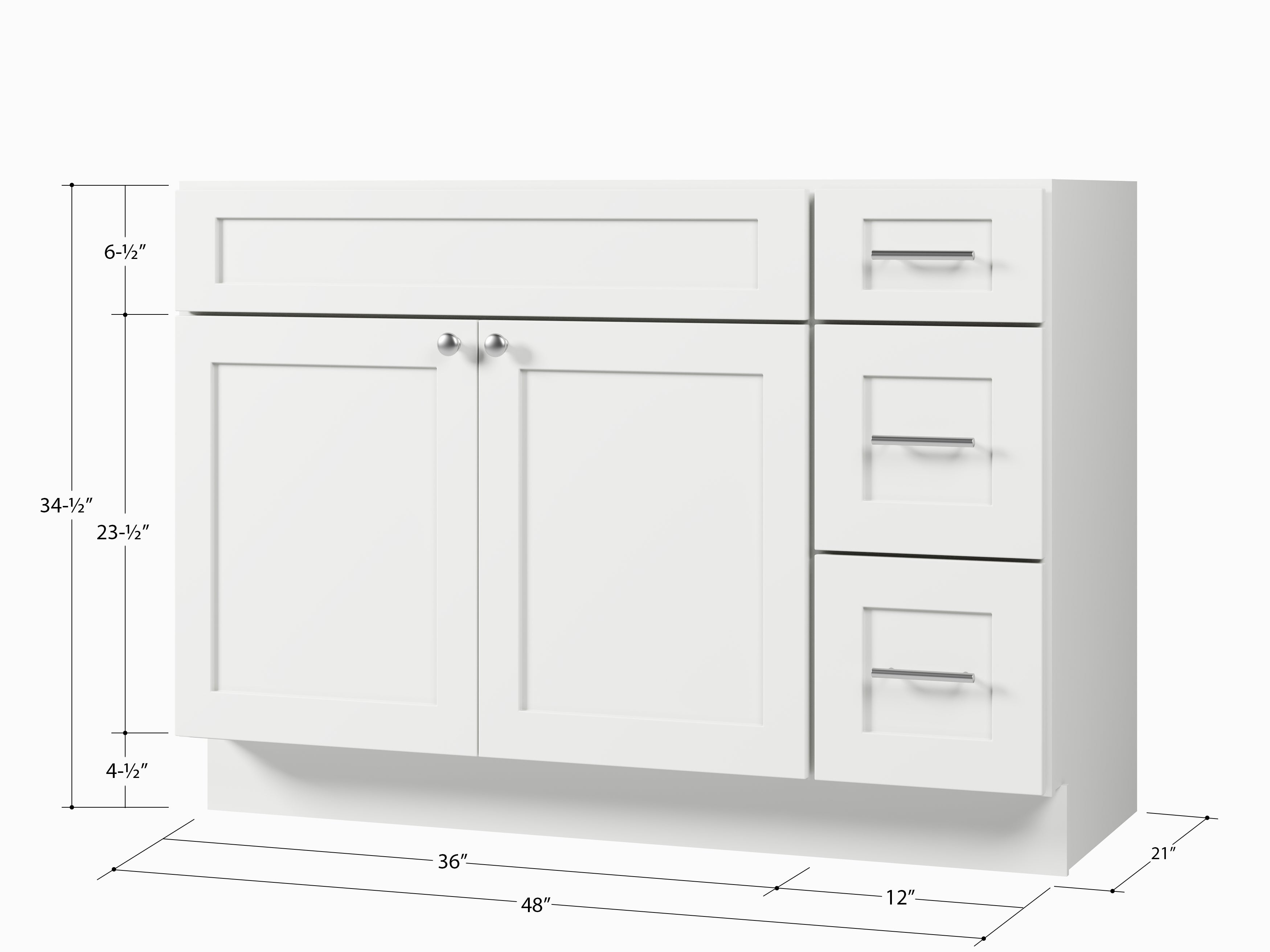 Disar 48" Single Bathroom Vanity Base with Right Drawers