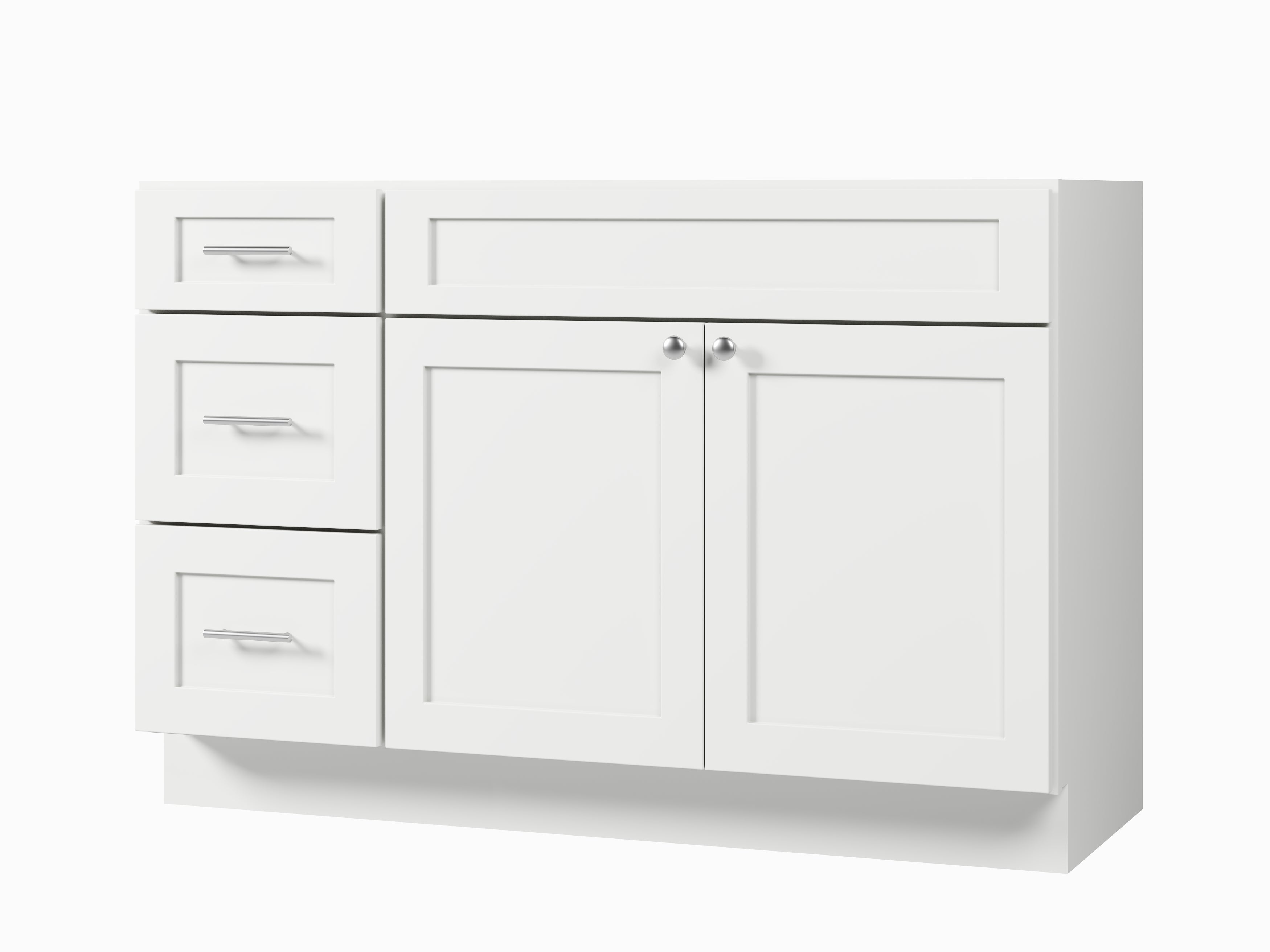 Disar 51" Single Bathroom Vanity Base Only in White (Left Drawer)