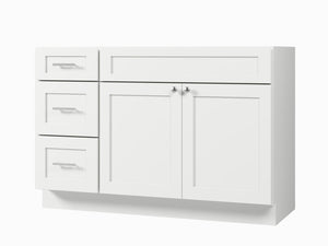 Disar 51" Single Bathroom Vanity Base Only in White (Left Drawer)
