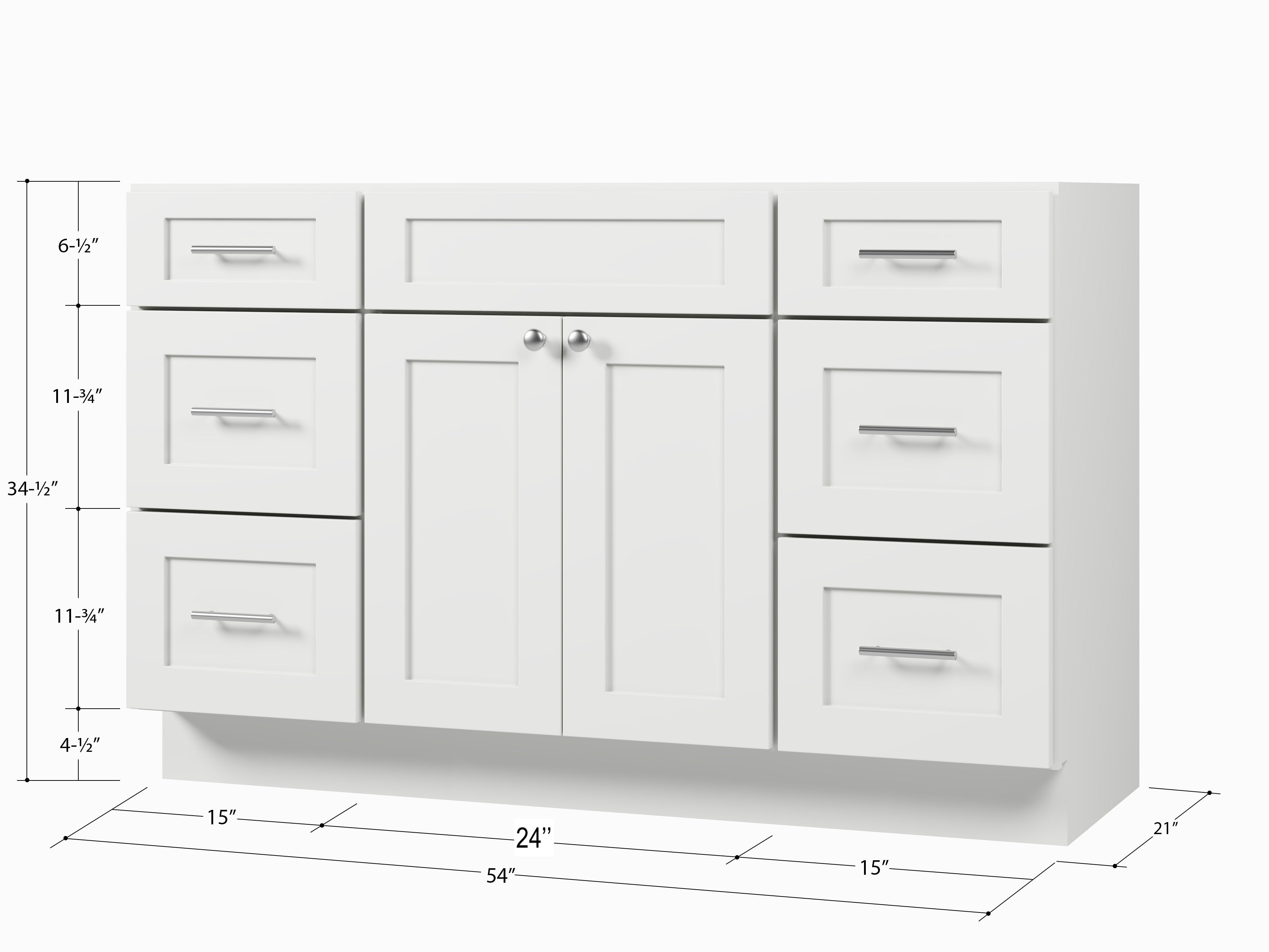 Disar 54" Single Bathroom Vanity Base Only in White
