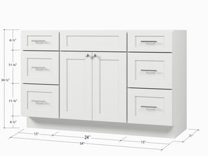 Disar 54" Single Bathroom Vanity Base Only in White