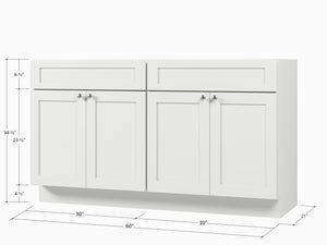 Disar 60'' Double Bathroom Vanity Base Only
