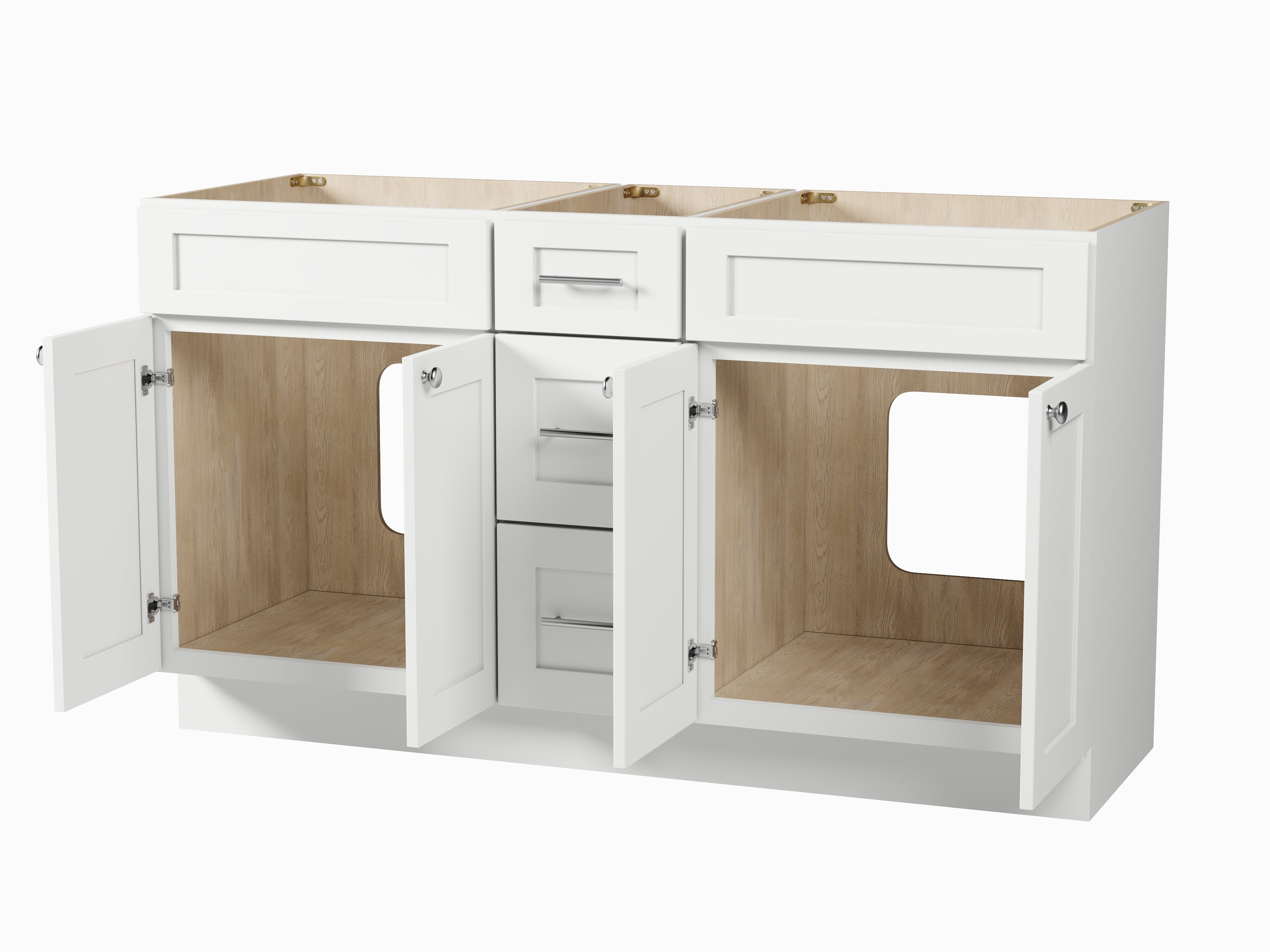 60" Double Bathroom Vanity Base only