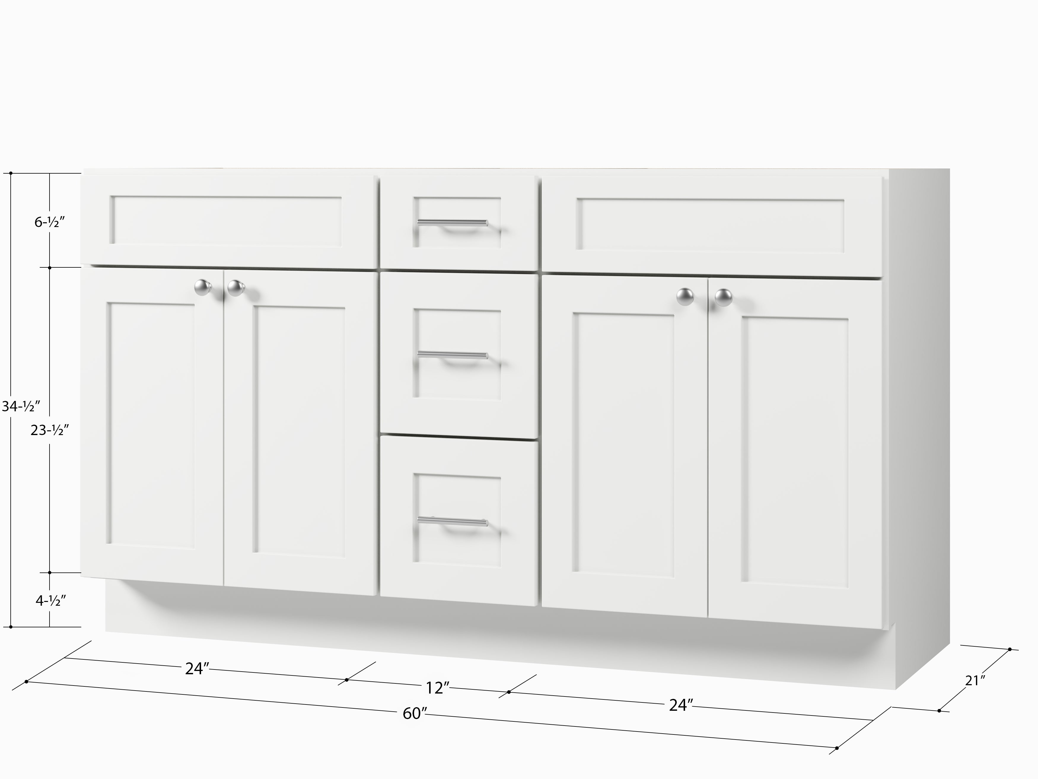 60" Double Bathroom Vanity Base only