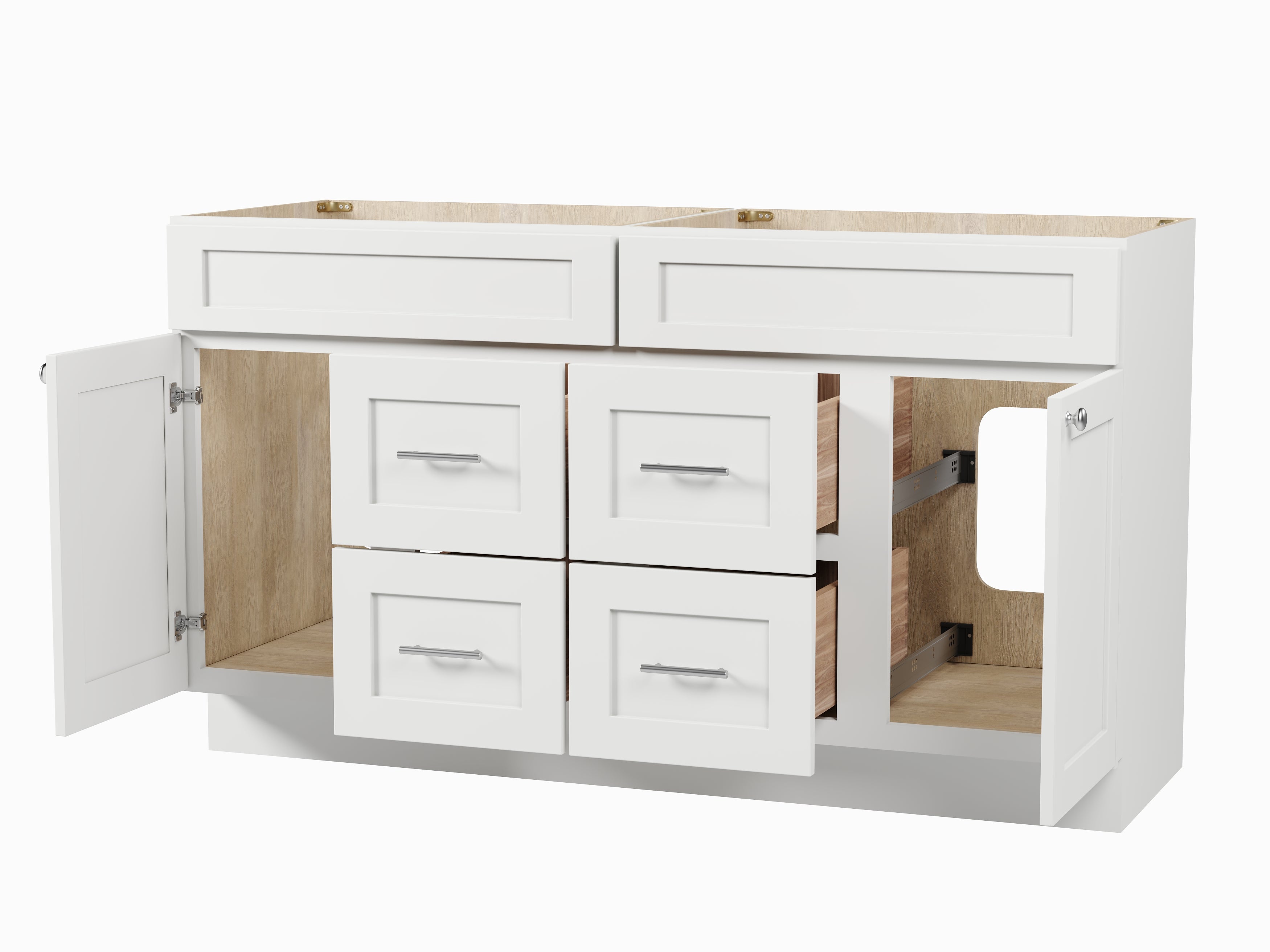 Disar 60'' Double Bathroom Vanity With Drawer Base Only