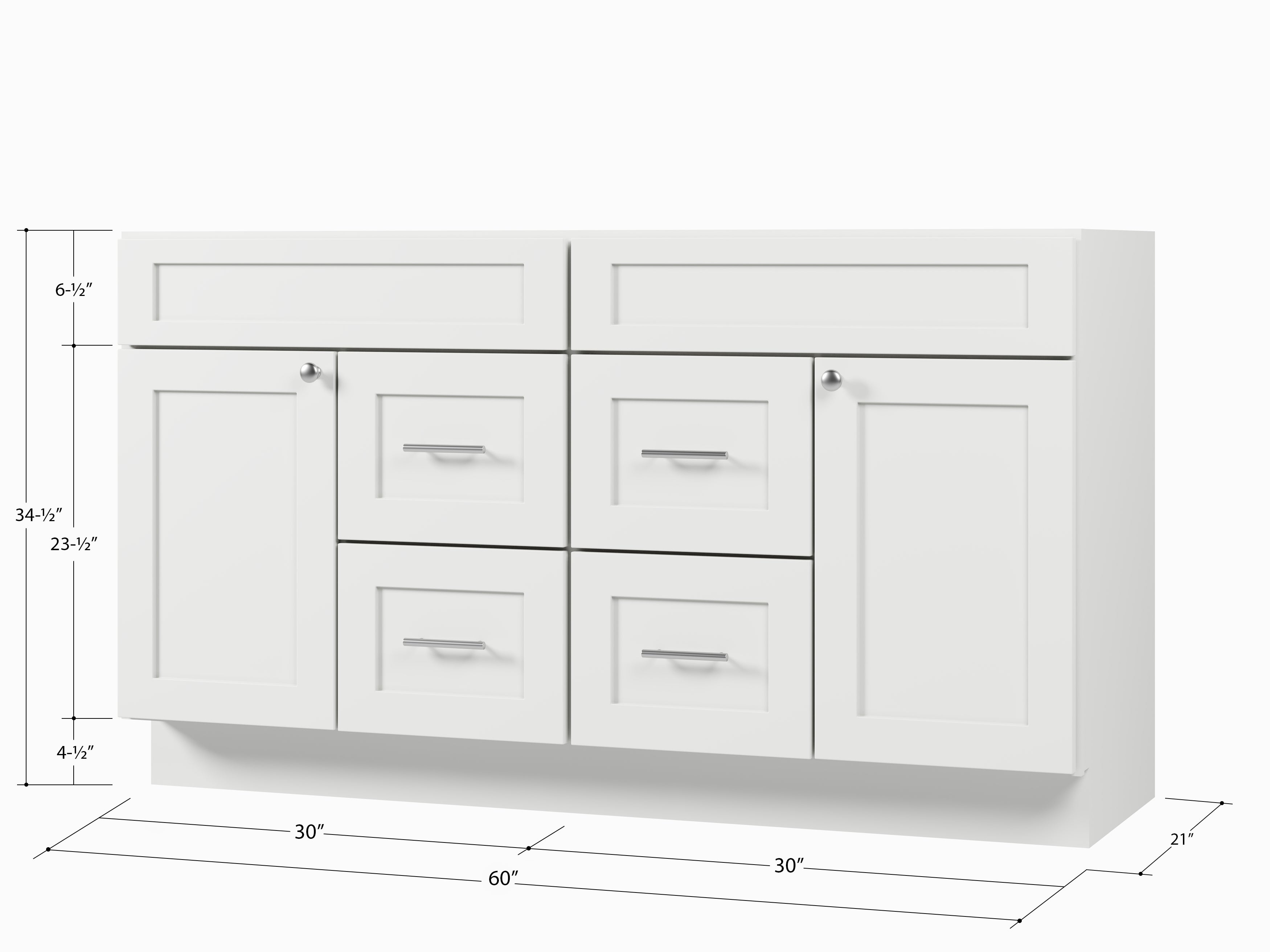 Disar 60'' Double Bathroom Vanity With Drawer Base Only